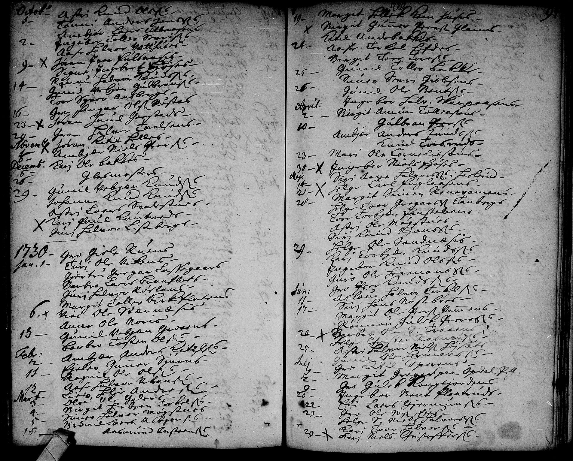 Rollag kirkebøker, SAKO/A-240/F/Fa/L0002: Ministerialbok nr. I 2, 1714-1742, s. 94