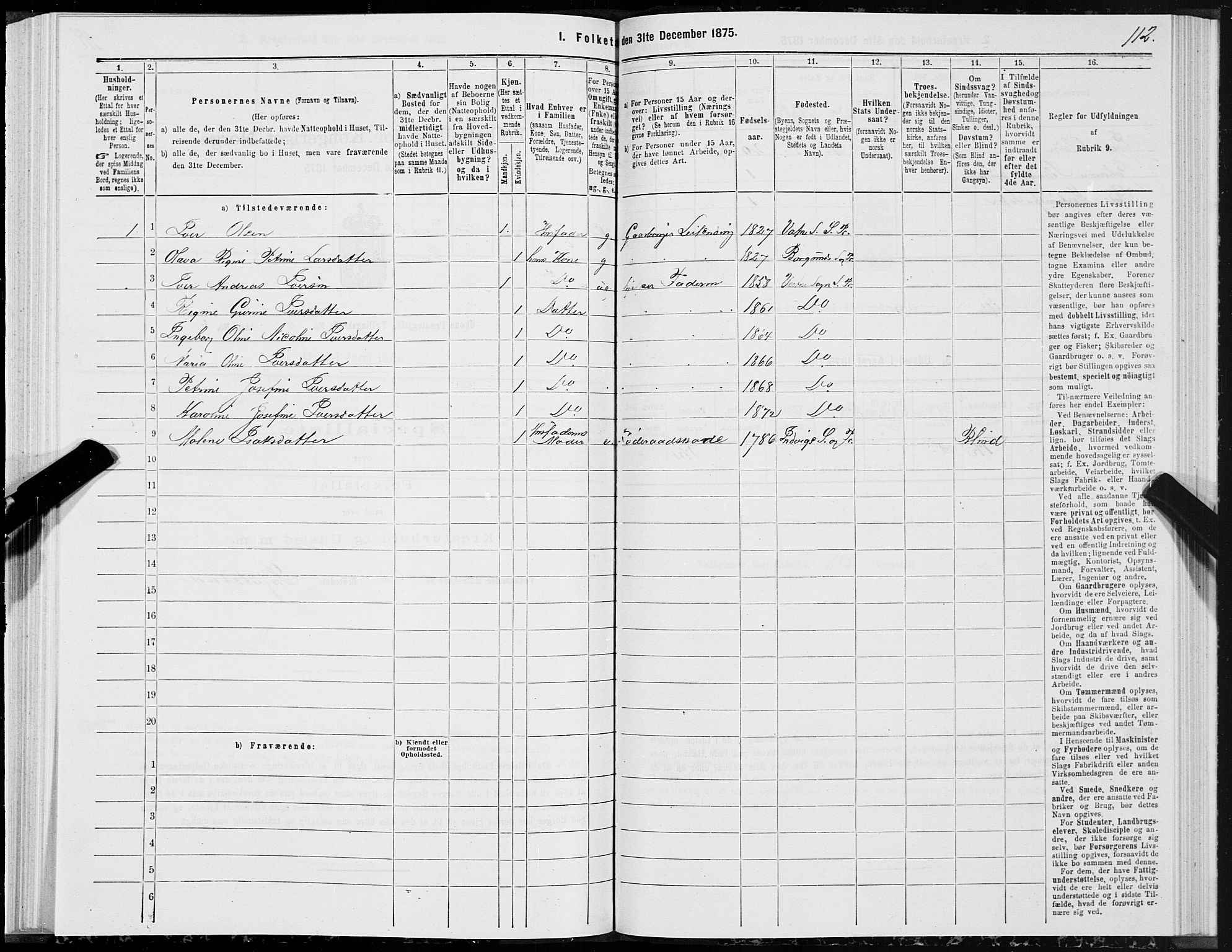 SAT, Folketelling 1875 for 1529P Skodje prestegjeld, 1875, s. 3112