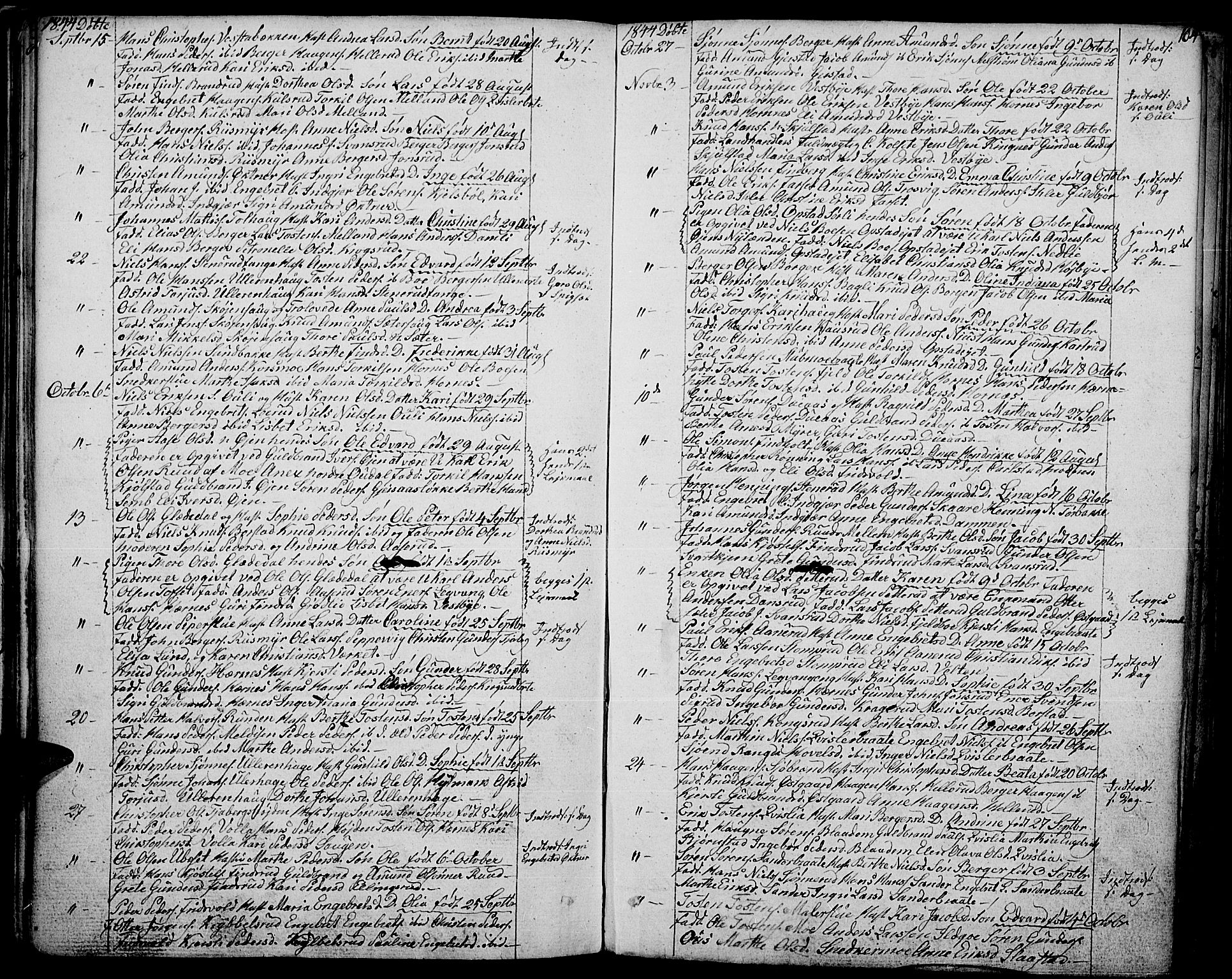 Strøm-Odalen prestekontor, AV/SAH-PREST-028/H/Ha/Haa/L0005: Ministerialbok nr. 5, 1811-1850, s. 104