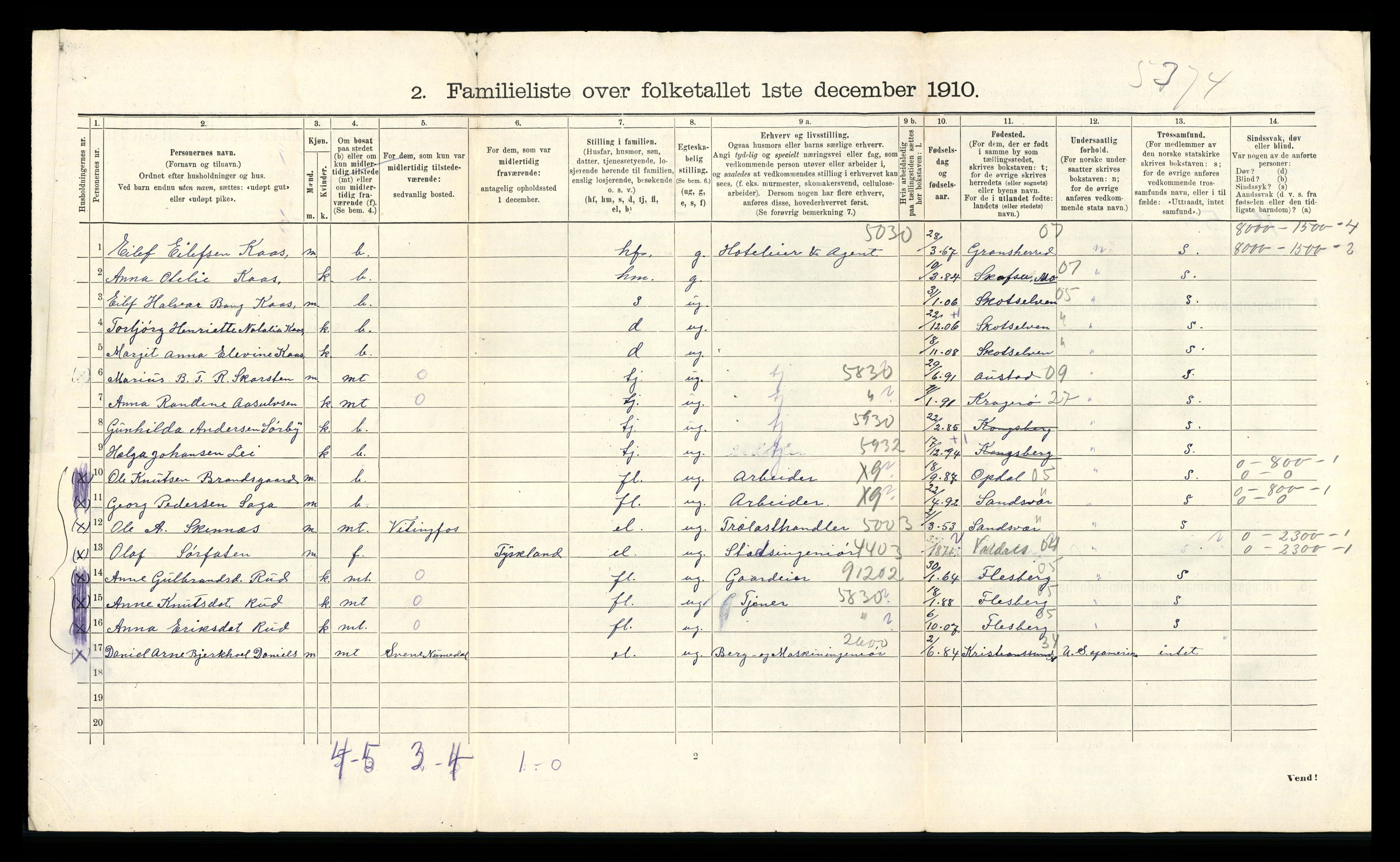 RA, Folketelling 1910 for 0604 Kongsberg kjøpstad, 1910, s. 4057