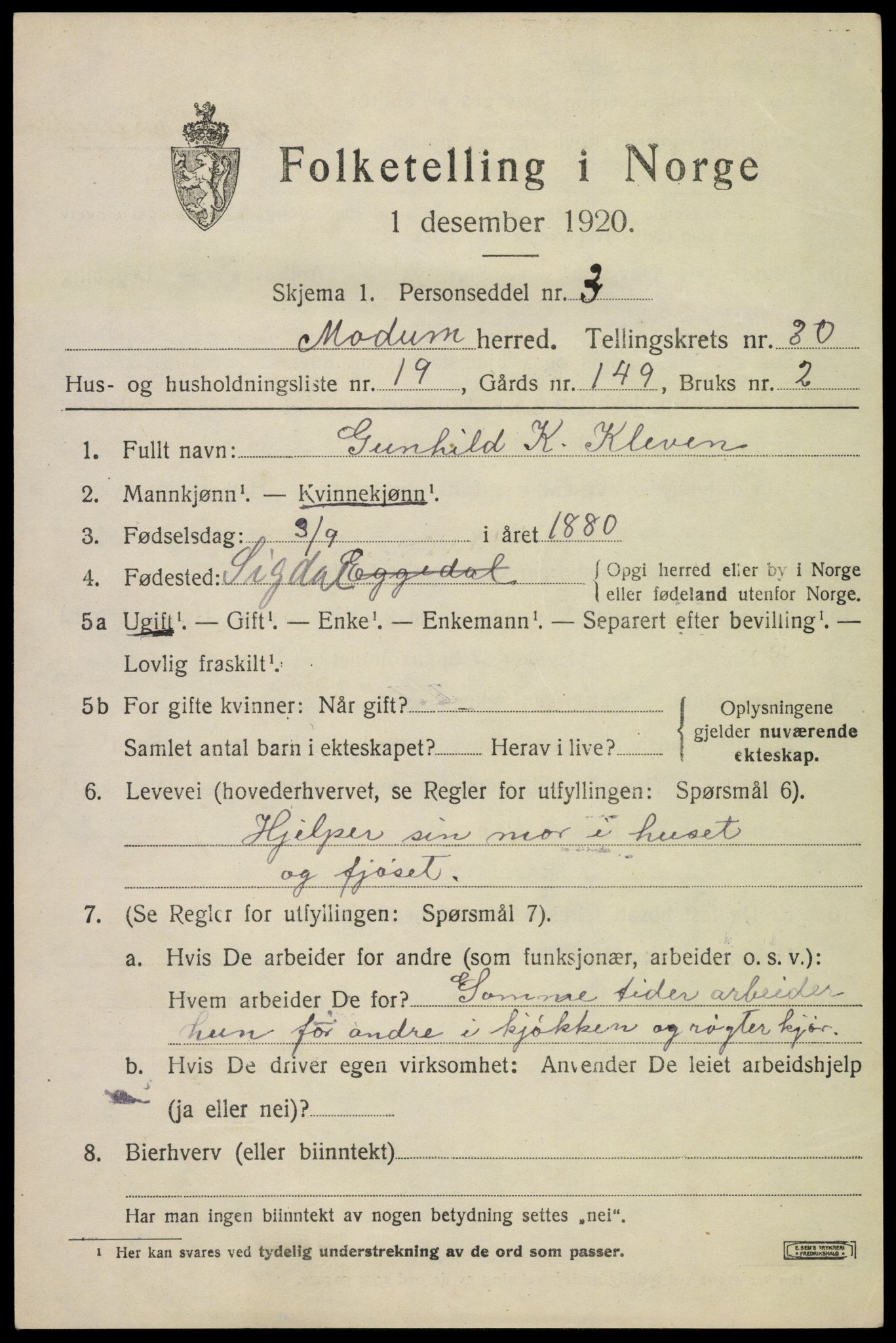 SAKO, Folketelling 1920 for 0623 Modum herred, 1920, s. 27855