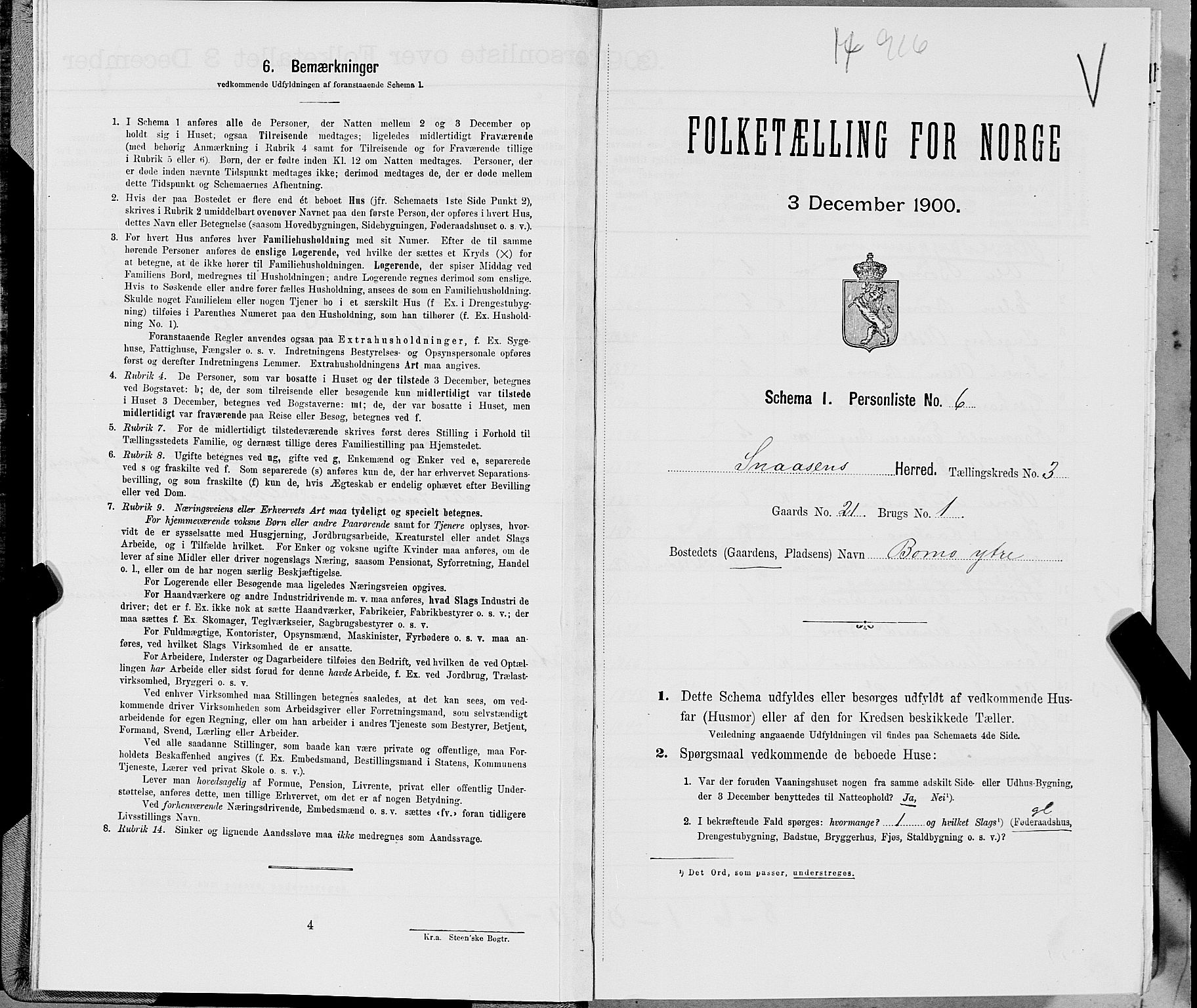 SAT, Folketelling 1900 for 1736 Snåsa herred, 1900, s. 582