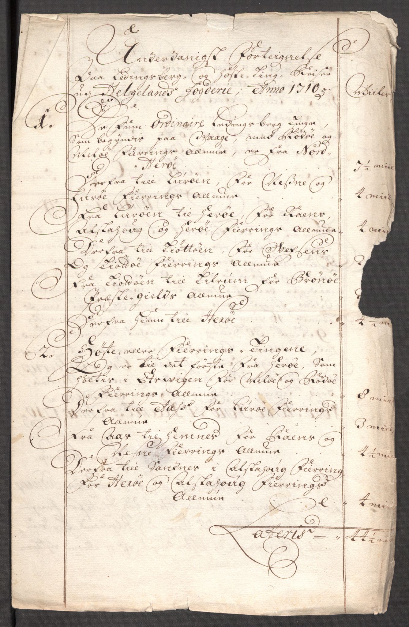 Rentekammeret inntil 1814, Reviderte regnskaper, Fogderegnskap, RA/EA-4092/R65/L4511: Fogderegnskap Helgeland, 1710-1711, s. 130
