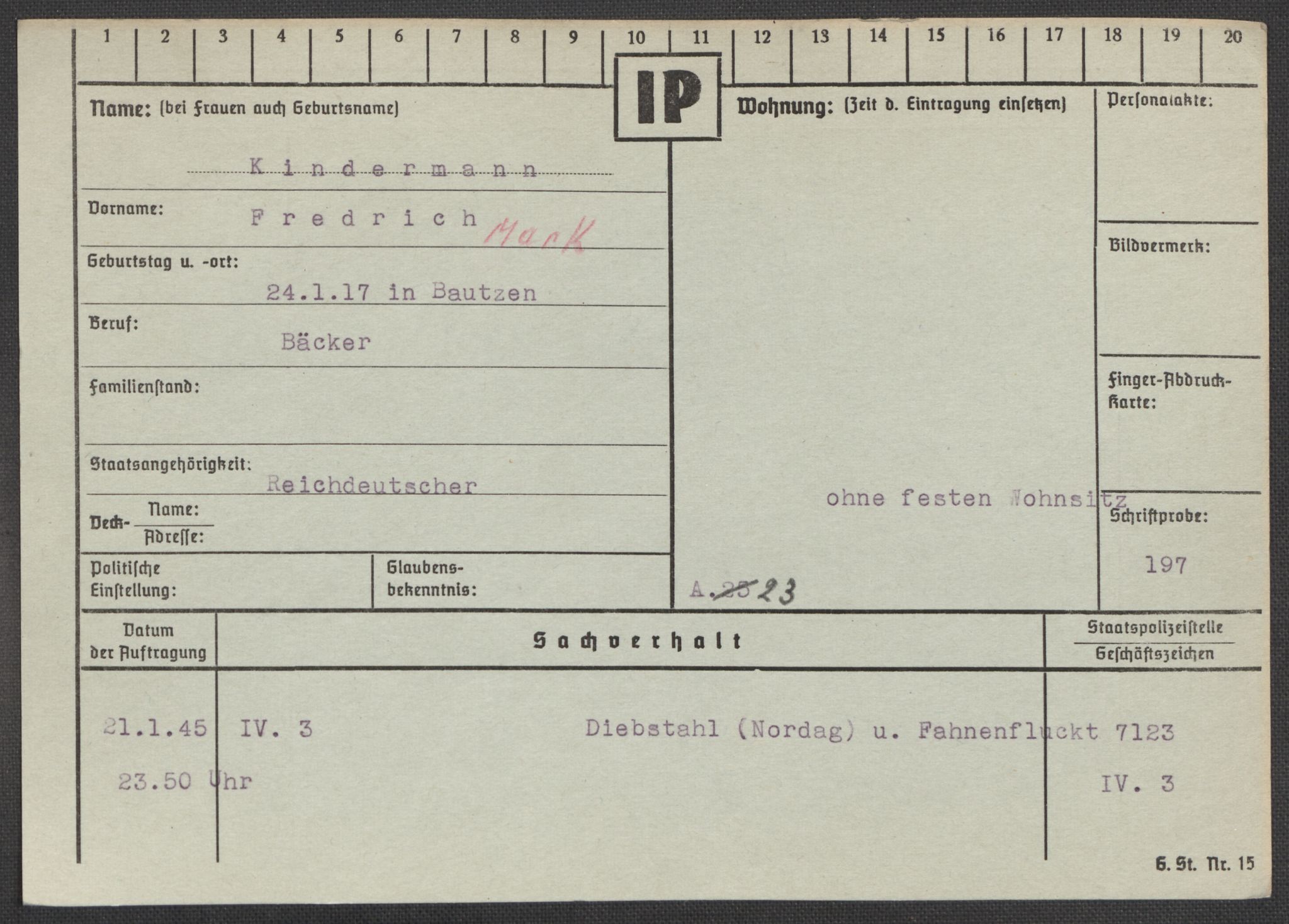 Befehlshaber der Sicherheitspolizei und des SD, AV/RA-RAFA-5969/E/Ea/Eaa/L0005: Register over norske fanger i Møllergata 19: Hø-Kj, 1940-1945, s. 1339