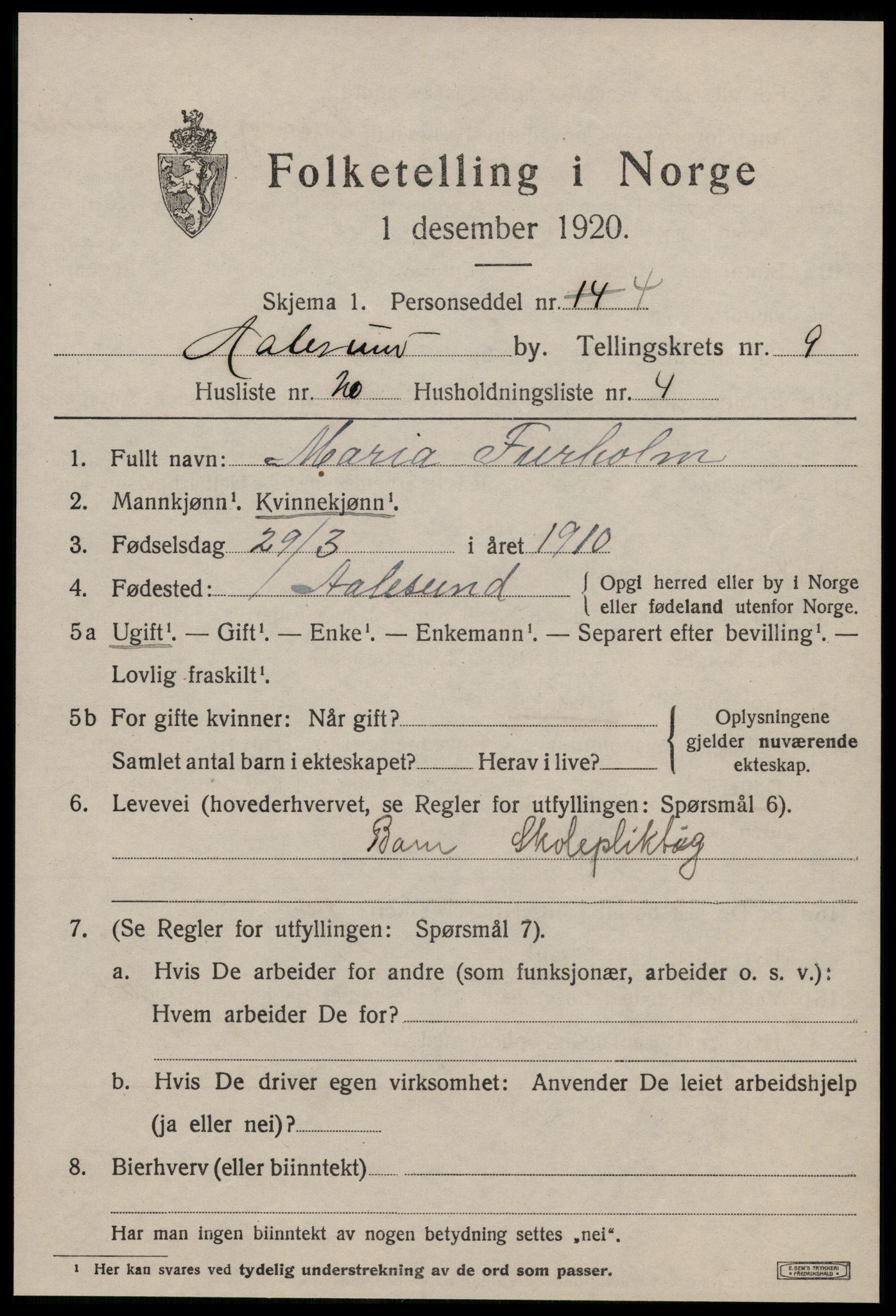 SAT, Folketelling 1920 for 1501 Ålesund kjøpstad, 1920, s. 23292