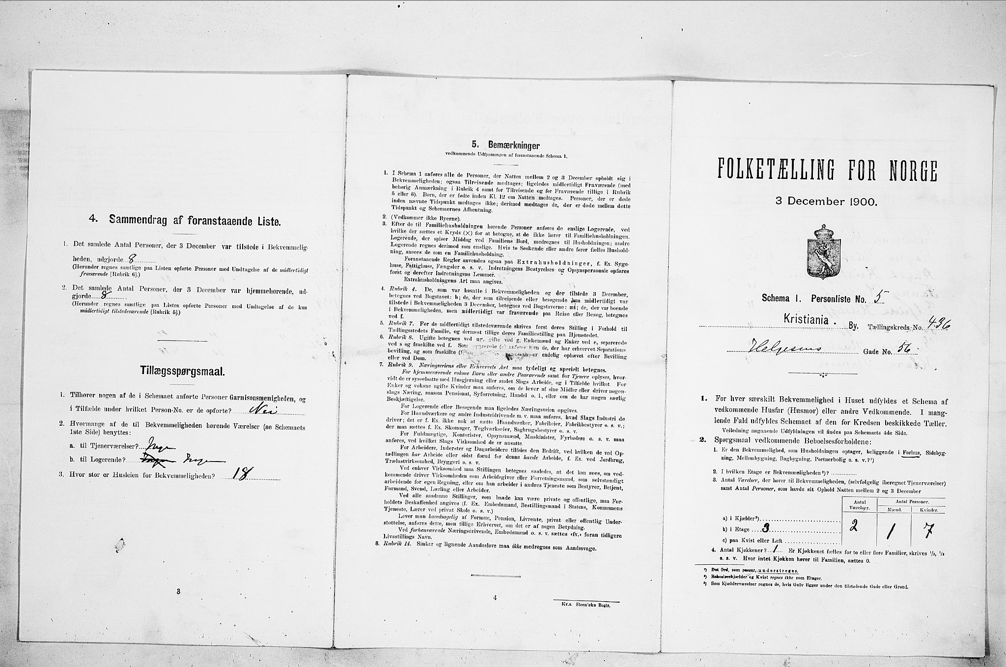 SAO, Folketelling 1900 for 0301 Kristiania kjøpstad, 1900, s. 36216