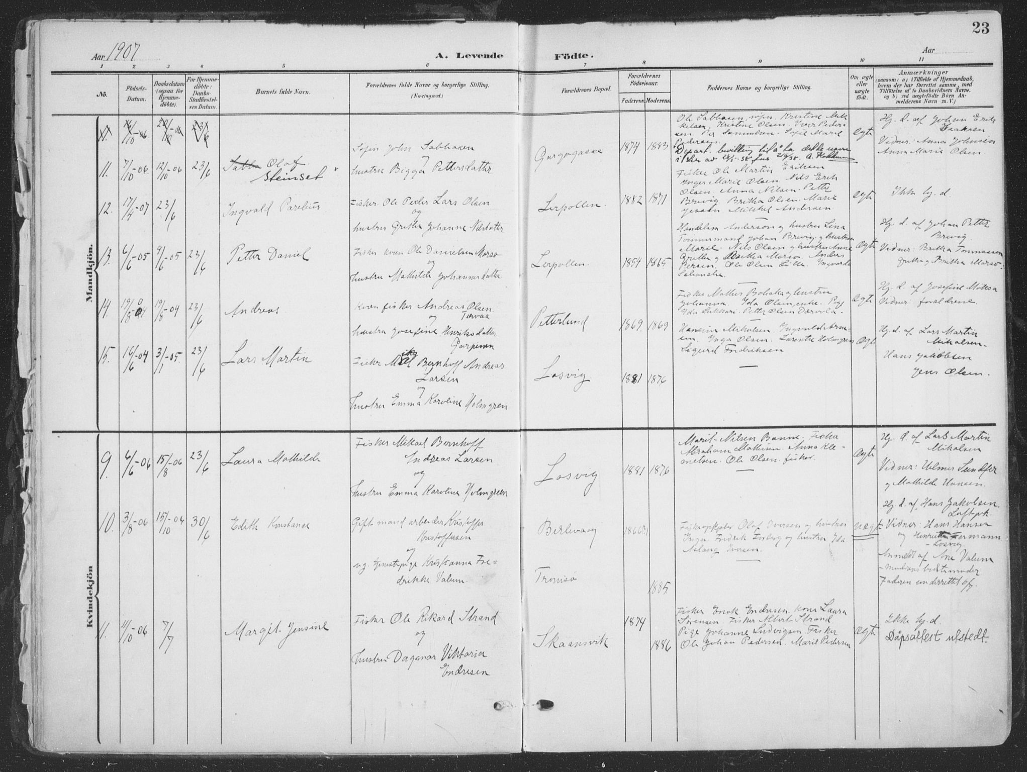 Tana sokneprestkontor, AV/SATØ-S-1334/H/Ha/L0007kirke: Ministerialbok nr. 7, 1904-1918, s. 23