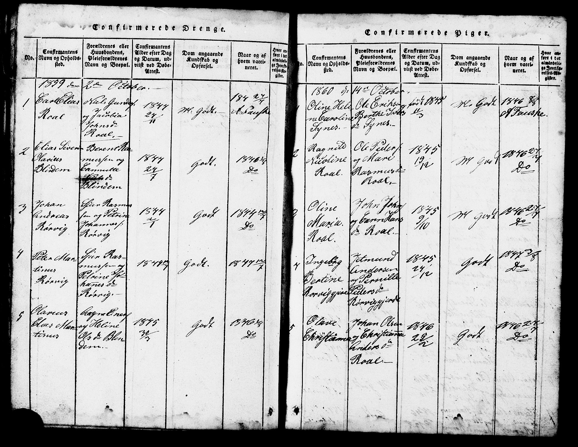 Ministerialprotokoller, klokkerbøker og fødselsregistre - Møre og Romsdal, AV/SAT-A-1454/537/L0520: Klokkerbok nr. 537C01, 1819-1868, s. 257