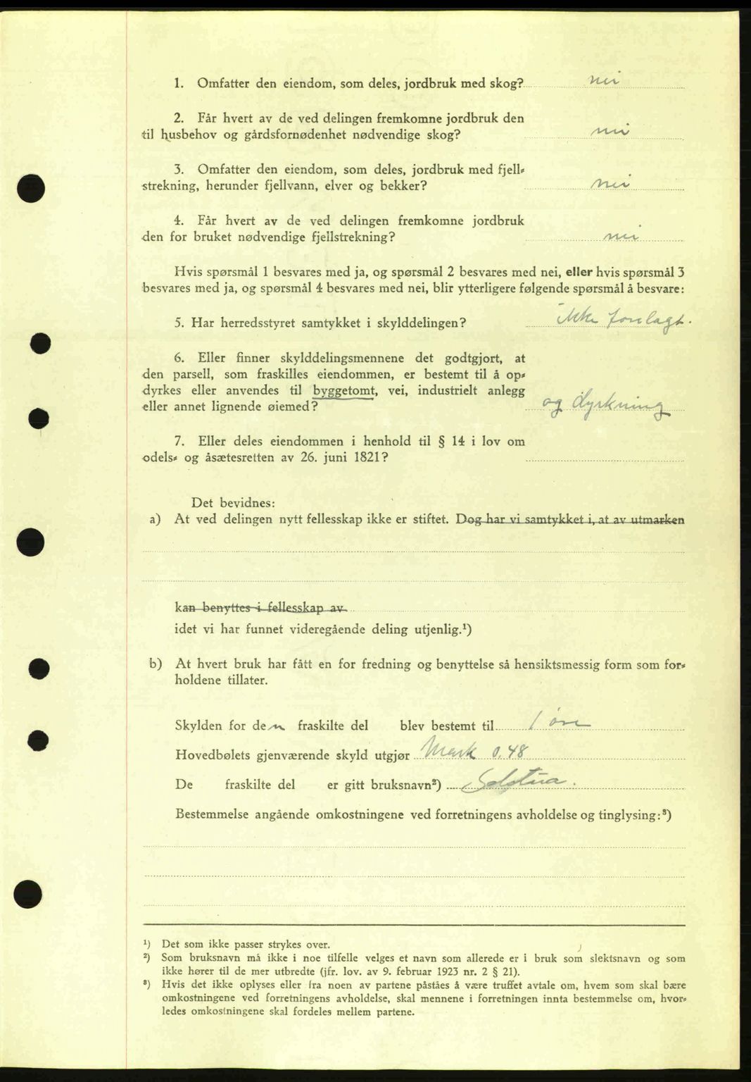 Nordre Sunnmøre sorenskriveri, AV/SAT-A-0006/1/2/2C/2Ca: Pantebok nr. A13, 1942-1942, Dagboknr: 778/1942