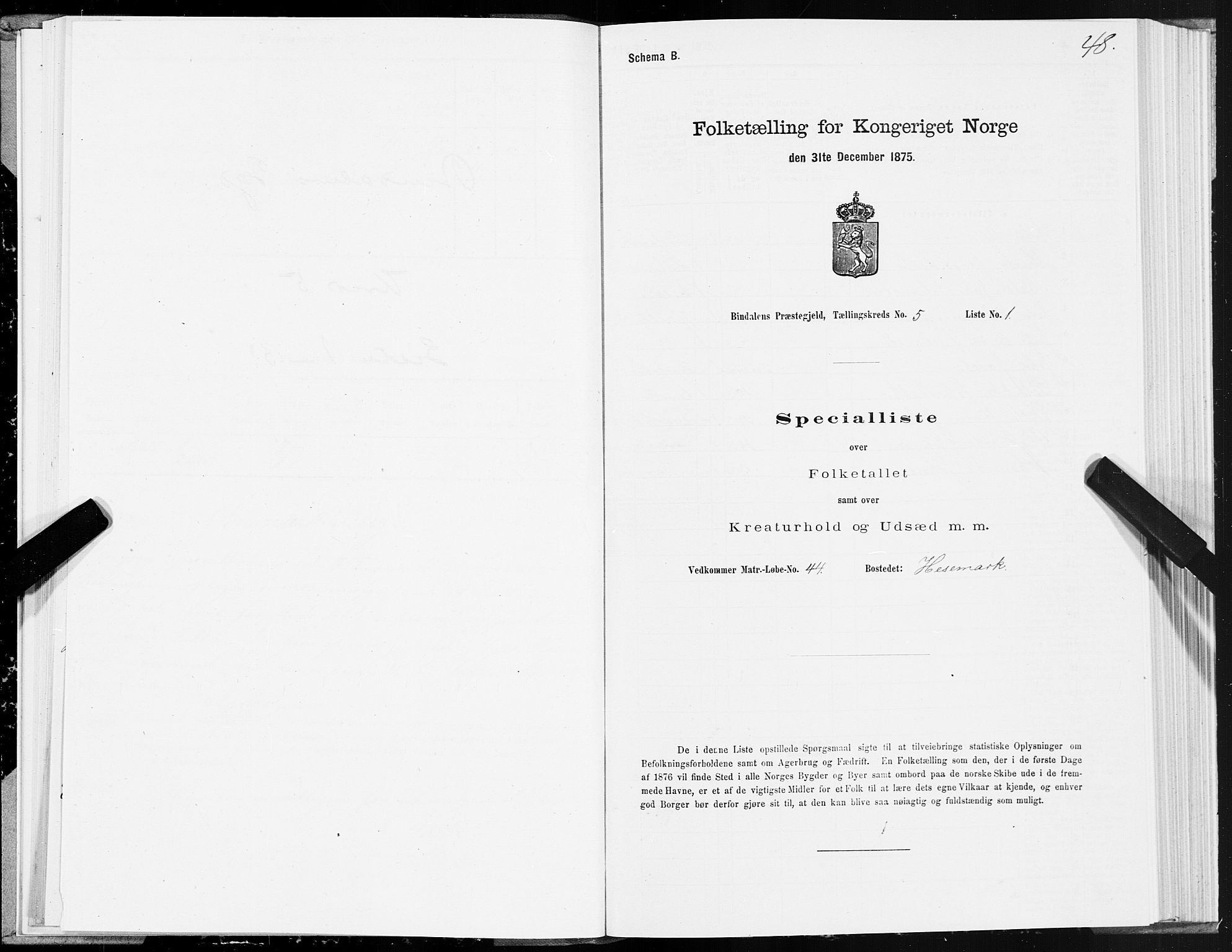SAT, Folketelling 1875 for 1811P Bindal prestegjeld, 1875, s. 2048