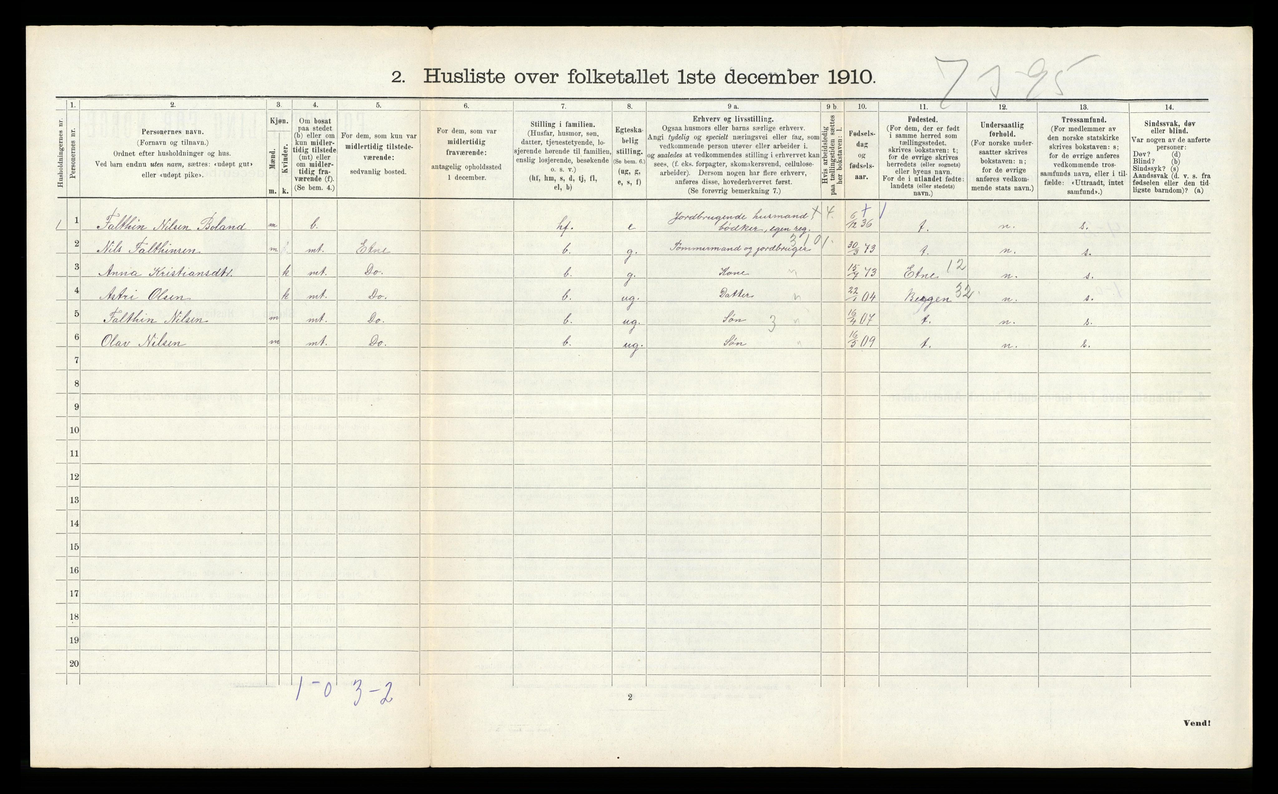 RA, Folketelling 1910 for 1224 Kvinnherad herred, 1910, s. 464