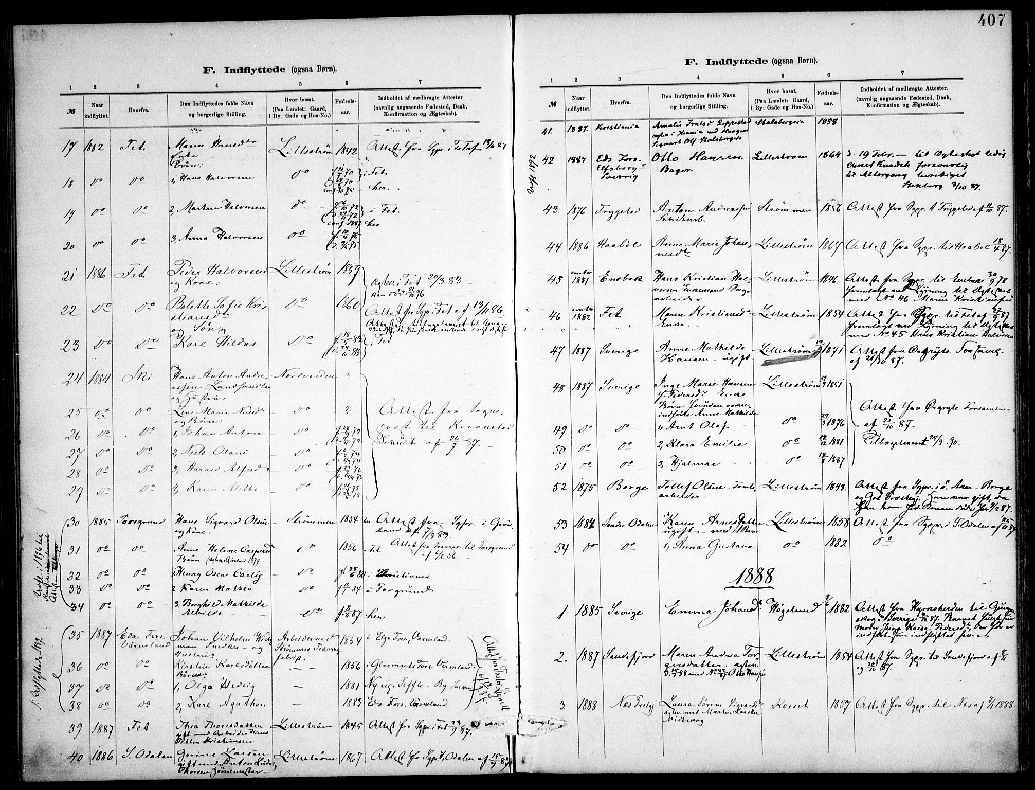 Skedsmo prestekontor Kirkebøker, AV/SAO-A-10033a/F/Fa/L0013: Ministerialbok nr. I 13, 1883-1891, s. 407