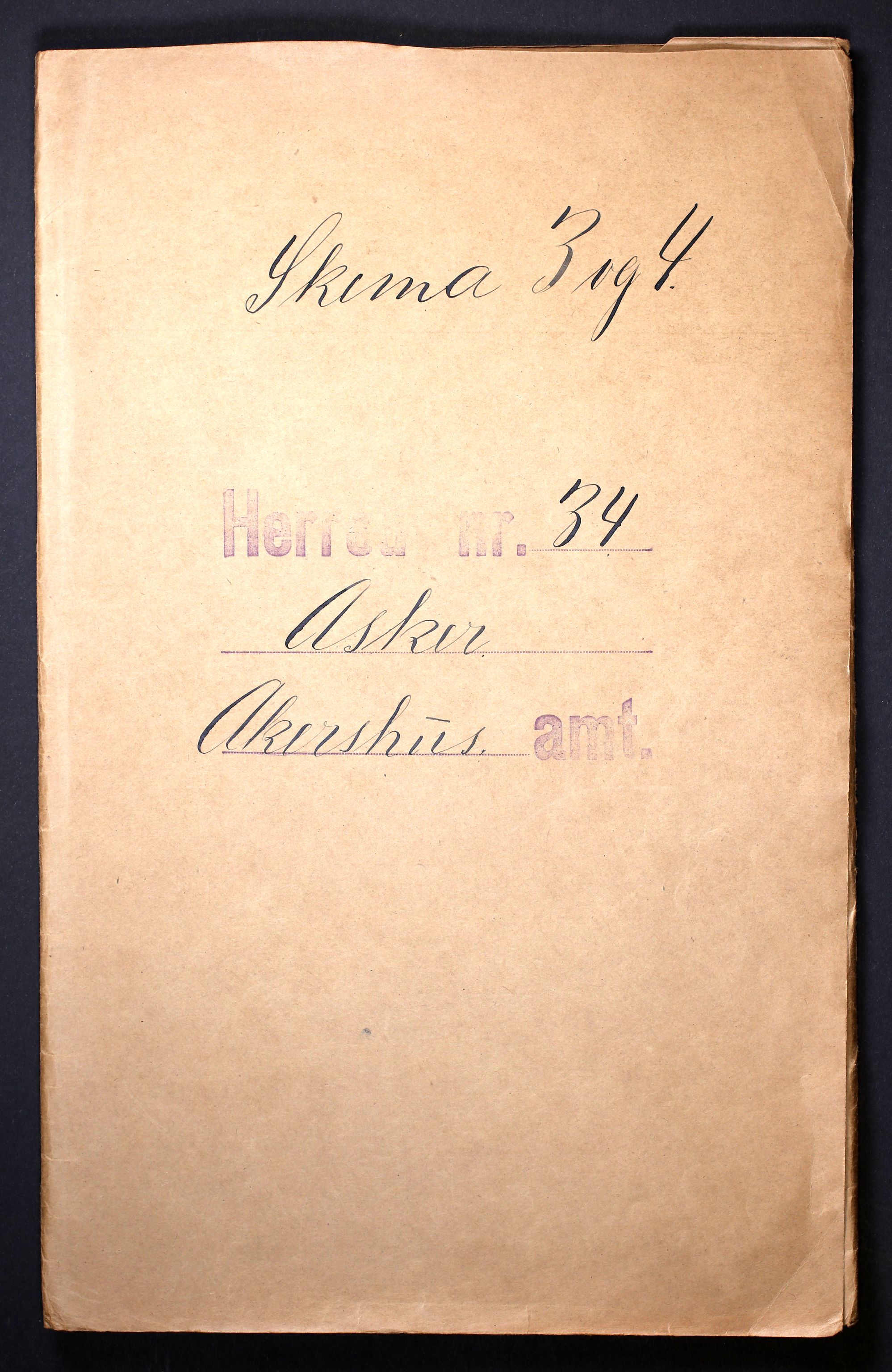 RA, Folketelling 1910 for 0220 Asker herred, 1910, s. 1