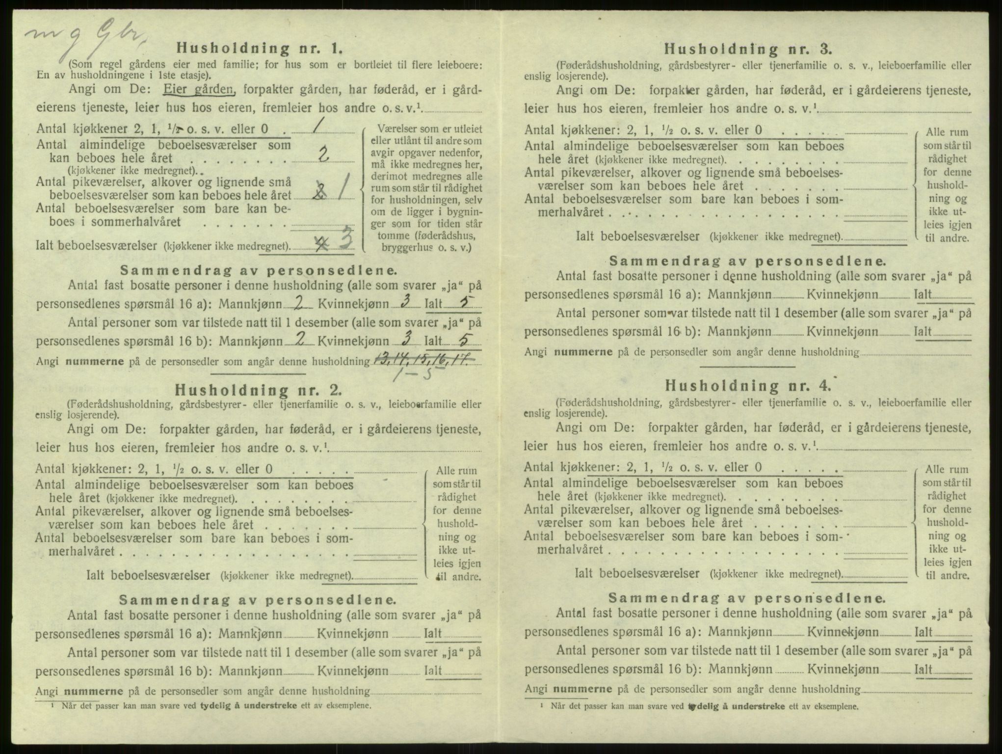 SAB, Folketelling 1920 for 1252 Modalen herred, 1920, s. 125