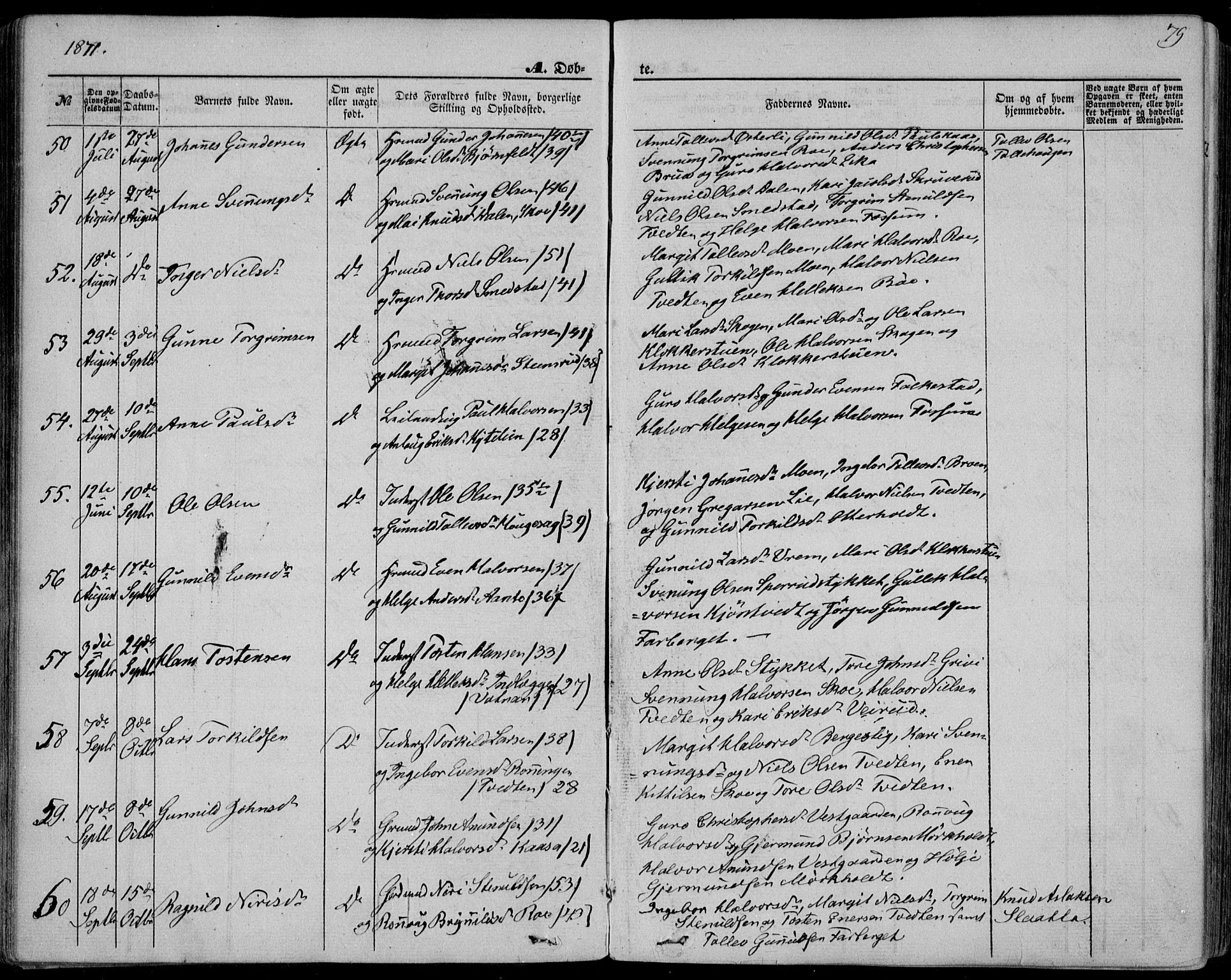 Bø kirkebøker, AV/SAKO-A-257/F/Fa/L0009: Ministerialbok nr. 9, 1862-1879, s. 79