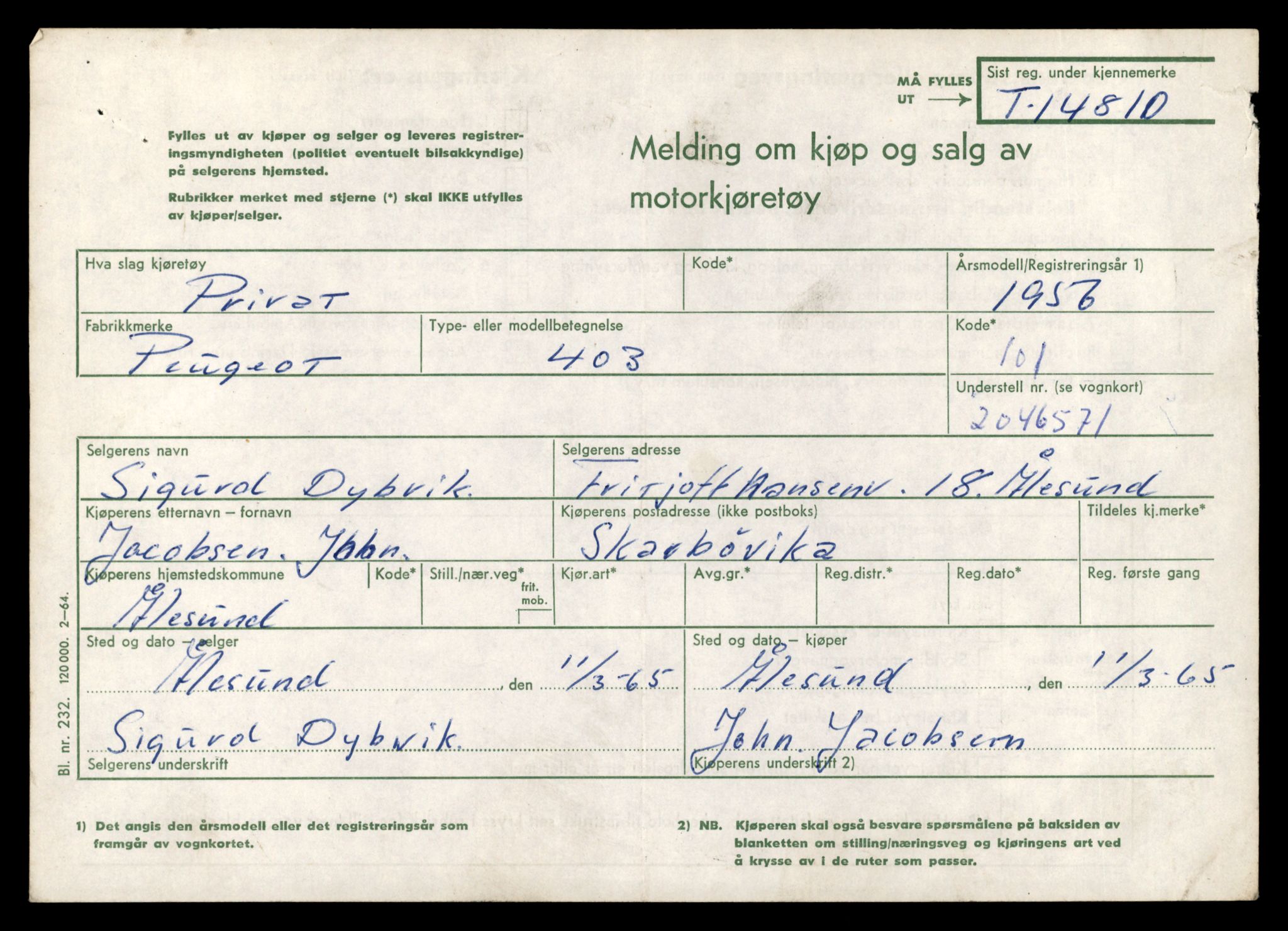 Møre og Romsdal vegkontor - Ålesund trafikkstasjon, SAT/A-4099/F/Fe/L0048: Registreringskort for kjøretøy T 14721 - T 14863, 1927-1998, s. 1975