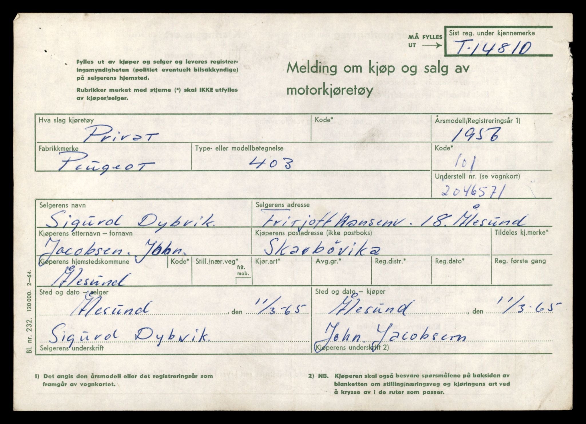 Møre og Romsdal vegkontor - Ålesund trafikkstasjon, AV/SAT-A-4099/F/Fe/L0048: Registreringskort for kjøretøy T 14721 - T 14863, 1927-1998, s. 1975