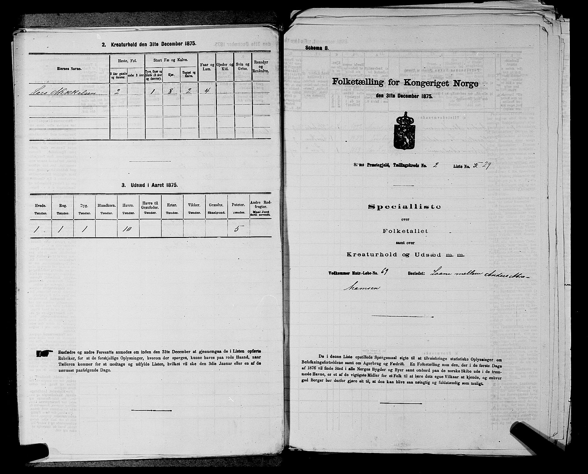 SAKO, Folketelling 1875 for 0721P Sem prestegjeld, 1875, s. 279