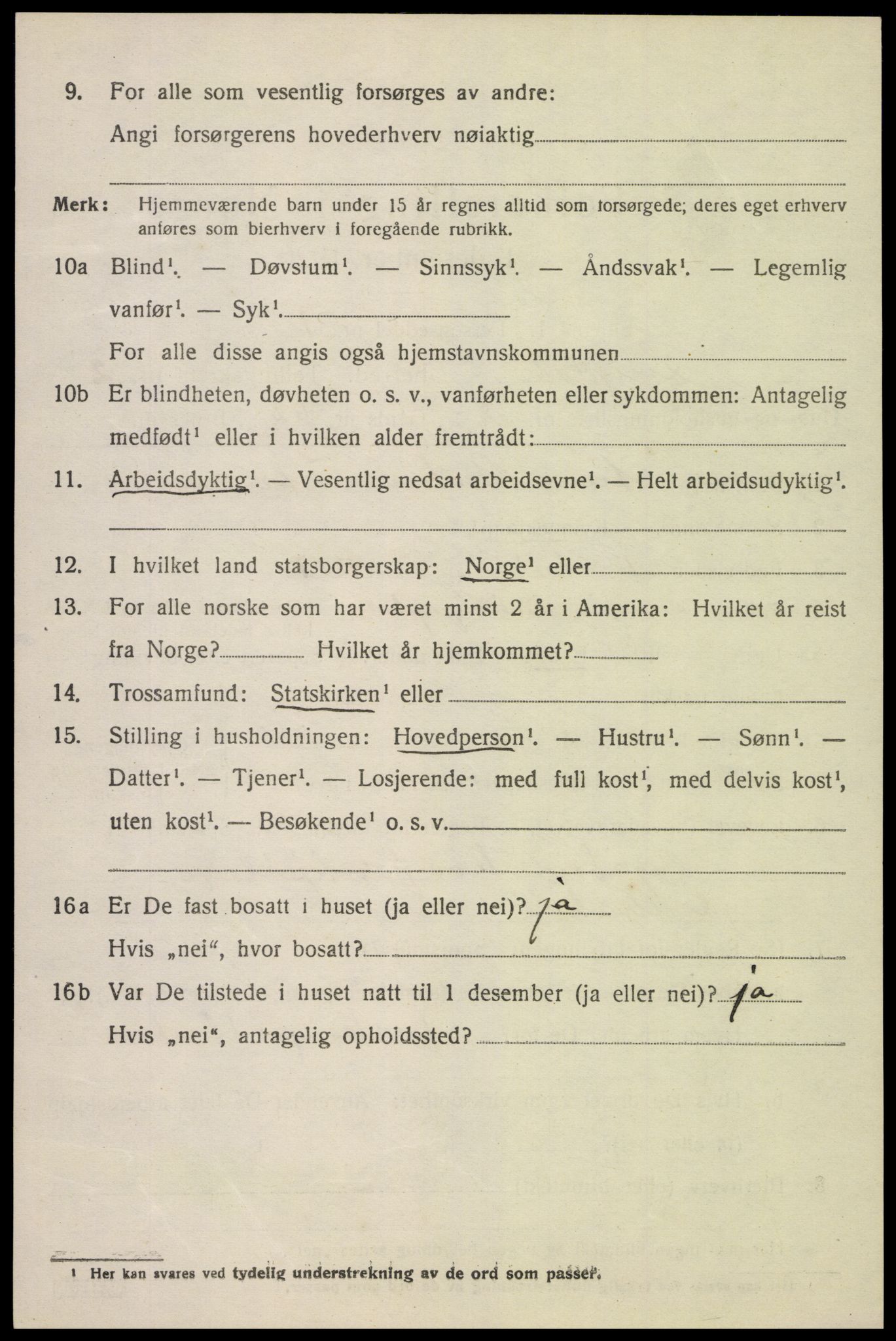 SAK, Folketelling 1920 for 1032 Lyngdal herred, 1920, s. 1736