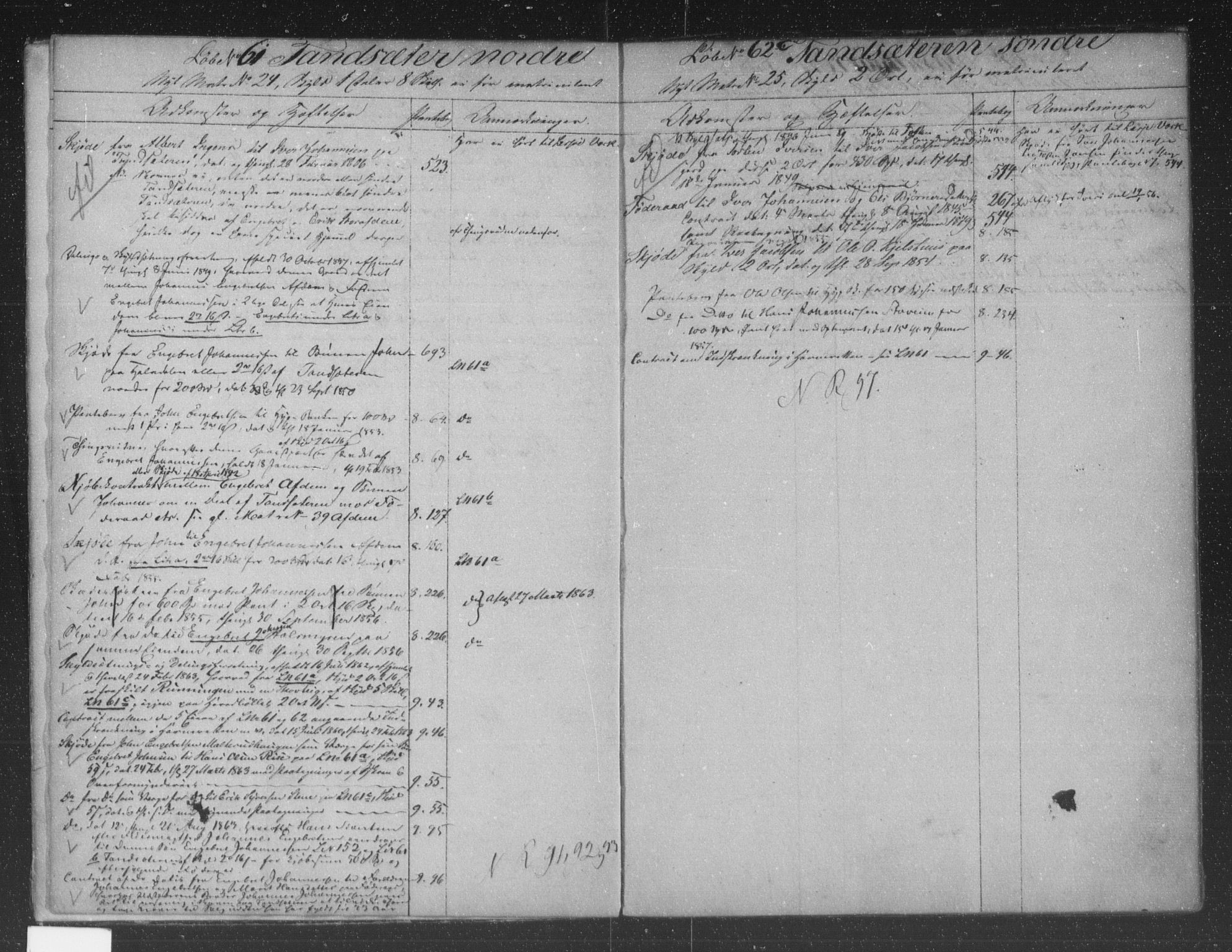 Nord-Gudbrandsdal tingrett, AV/SAH-TING-002/H/Ha/Hab/L0002: Panteregister nr. 2, 1849-1864