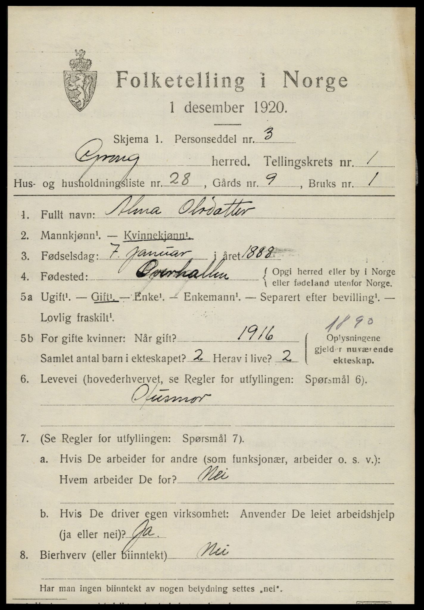 SAT, Folketelling 1920 for 1742 Grong herred, 1920, s. 1417
