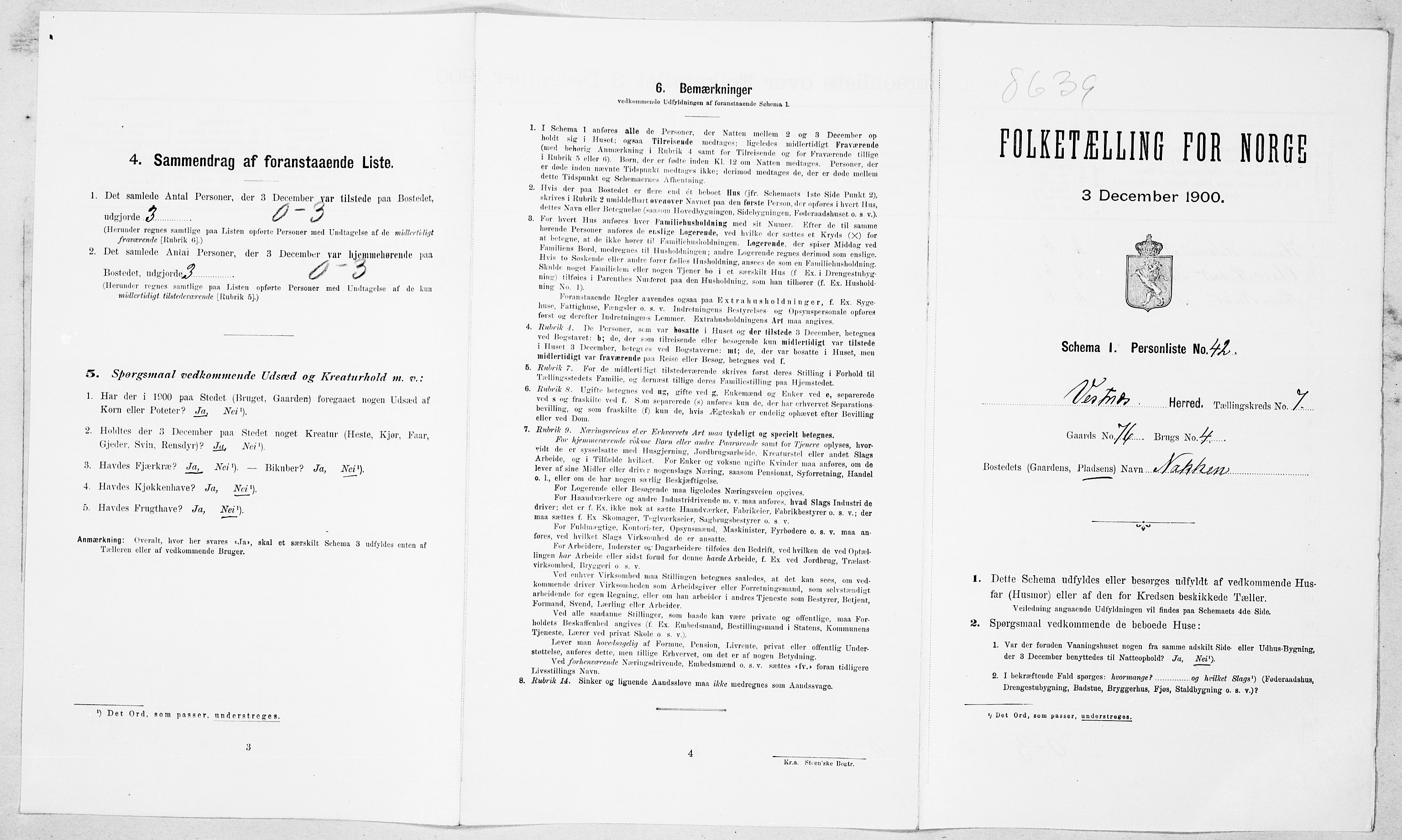 SAT, Folketelling 1900 for 1535 Vestnes herred, 1900, s. 757