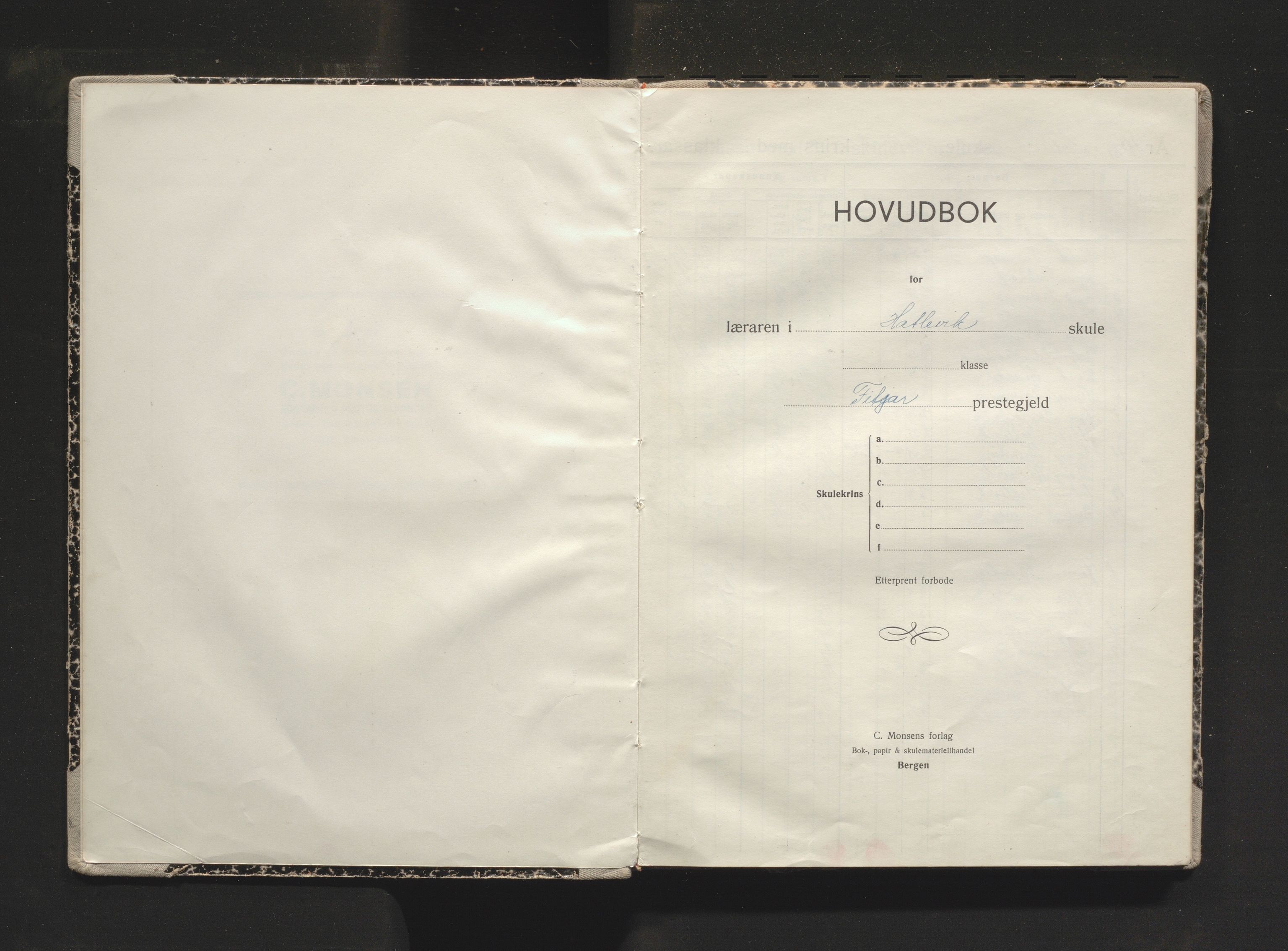 Fitjar kommune. Barneskulane, IKAH/1222-231/F/Fa/L0025: Skuleprotokoll for Hatlevik skule, 1950-1968