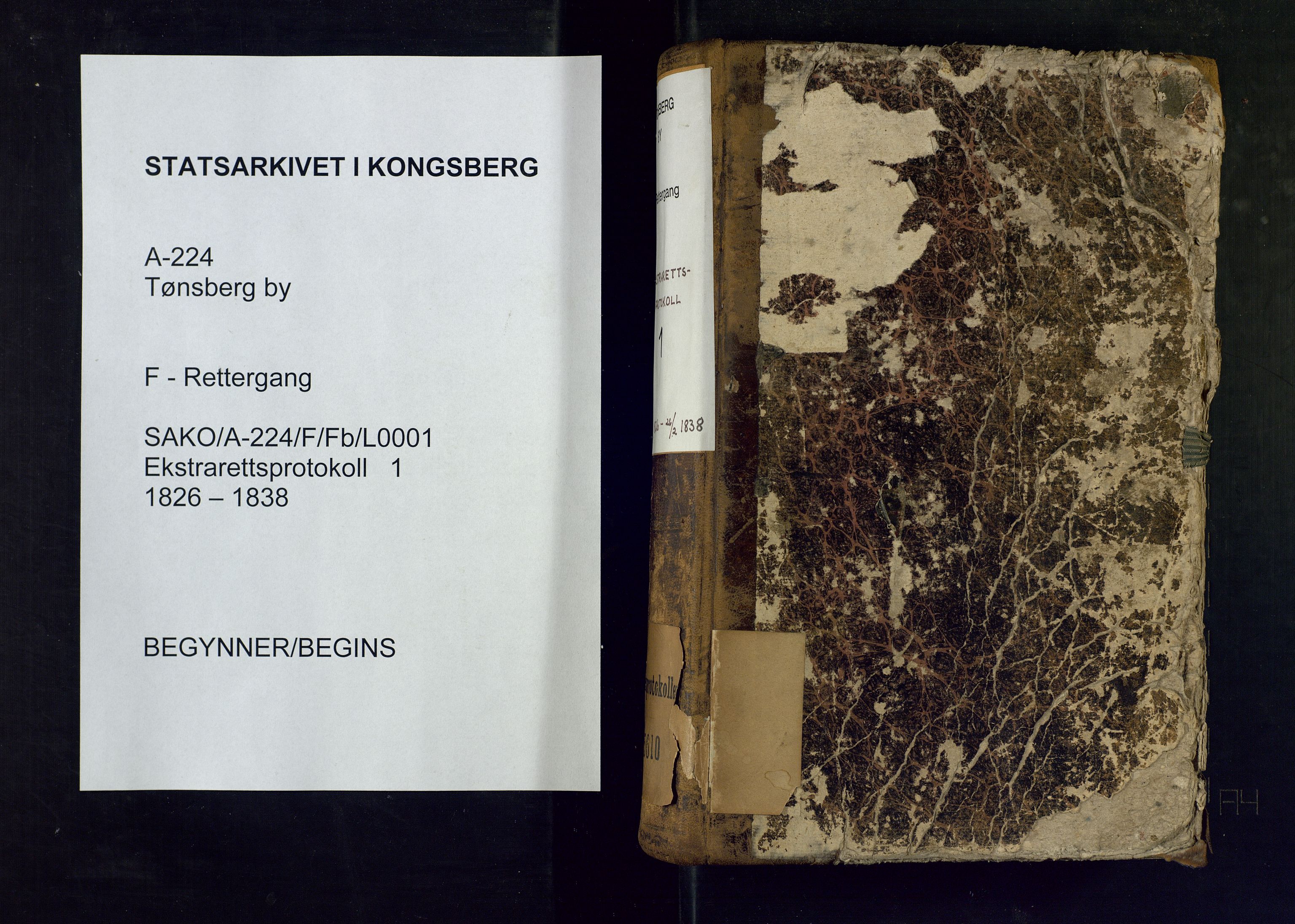 Tønsberg byfogd, SAKO/A-224/F/Fb/L0001: Ekstrarettsprotokoll, 1826-1838