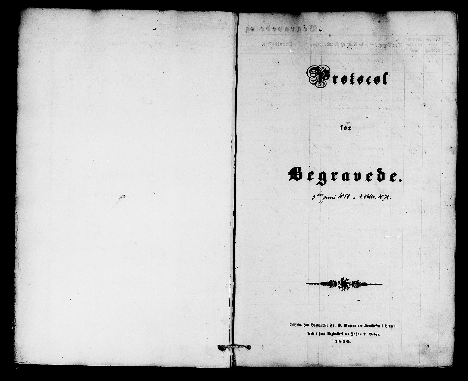 Korskirken sokneprestembete, SAB/A-76101/H/Hab: Klokkerbok nr. E 2, 1851-1871