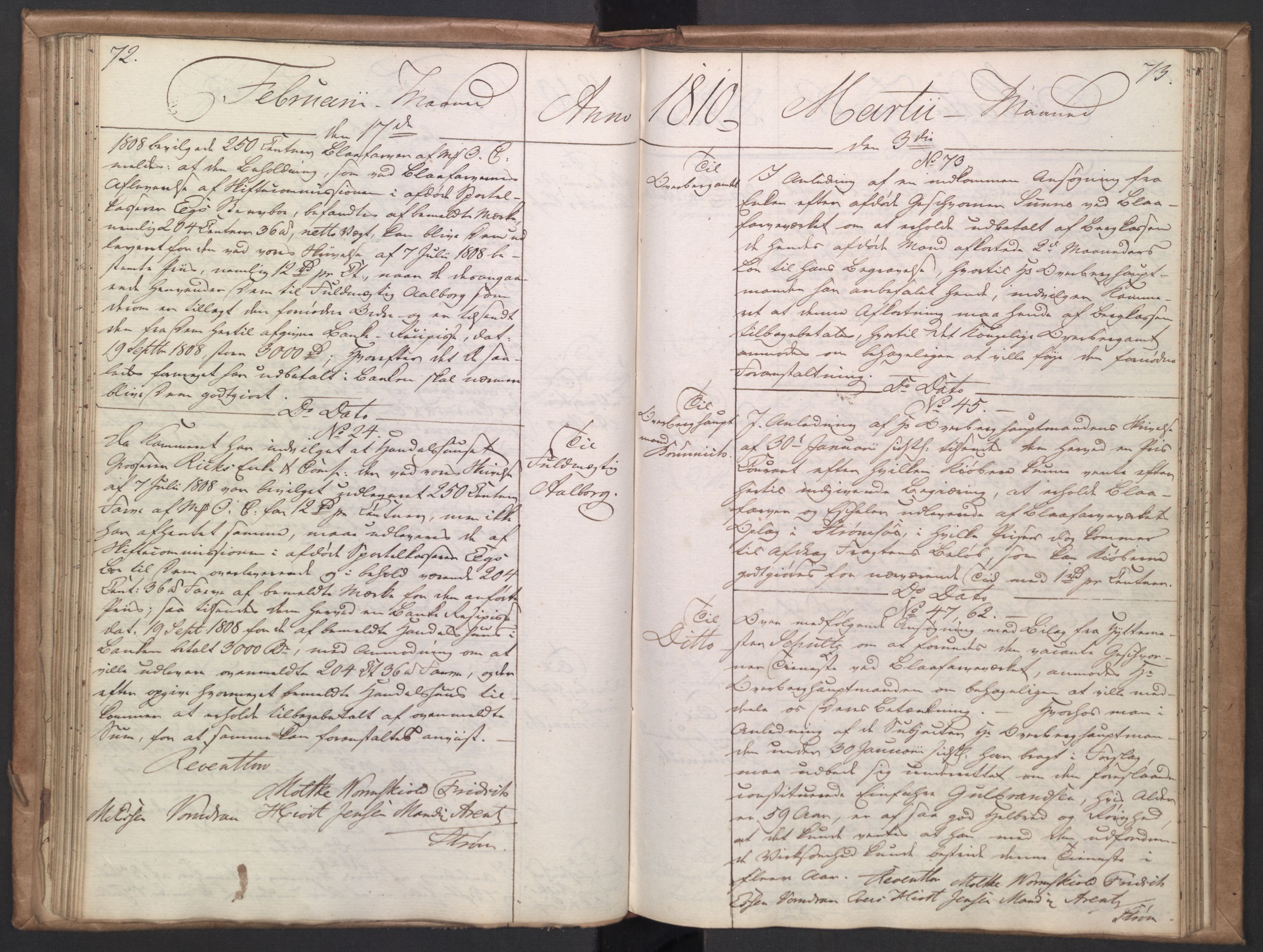 Rentekammeret, Renteskriverkontorene, AV/RA-EA-3115/O/Om/Oma/L0005: Kopibok D, 1807-1813, s. 72-73