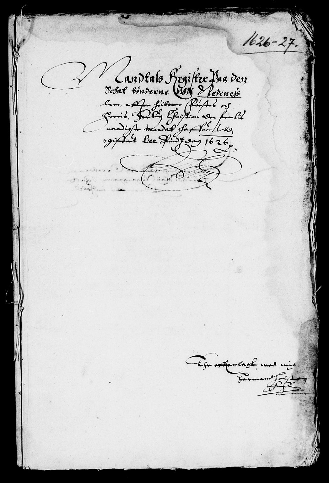 Rentekammeret inntil 1814, Reviderte regnskaper, Lensregnskaper, RA/EA-5023/R/Rb/Rbq/L0016: Nedenes len. Mandals len. Råbyggelag., 1626-1628