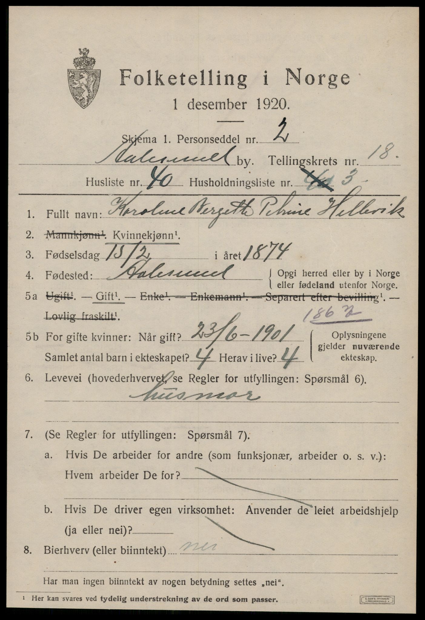 SAT, Folketelling 1920 for 1501 Ålesund kjøpstad, 1920, s. 35332