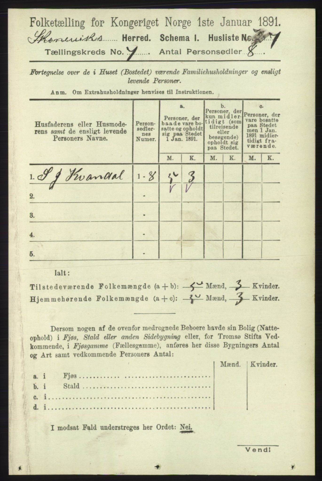 RA, Folketelling 1891 for 1212 Skånevik herred, 1891, s. 1843