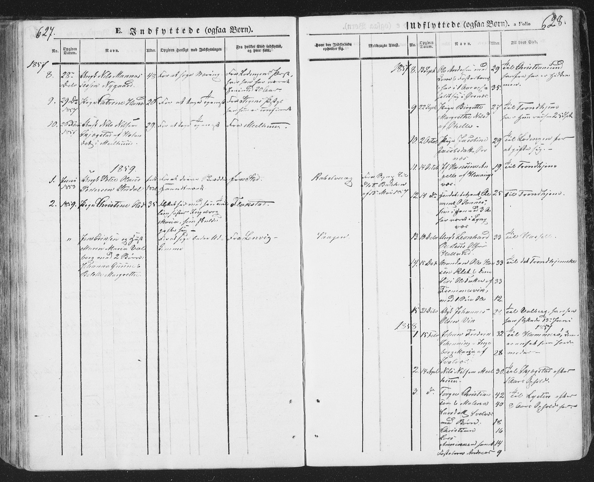 Ministerialprotokoller, klokkerbøker og fødselsregistre - Nordland, SAT/A-1459/874/L1072: Klokkerbok nr. 874C01, 1843-1859, s. 627-628