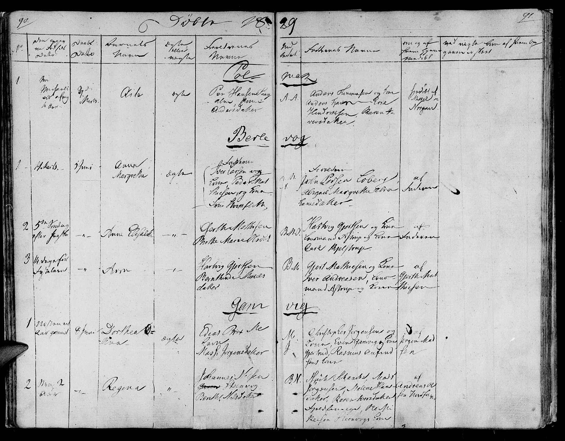 Lebesby sokneprestkontor, AV/SATØ-S-1353/H/Ha/L0002kirke: Ministerialbok nr. 2, 1816-1833, s. 90-91