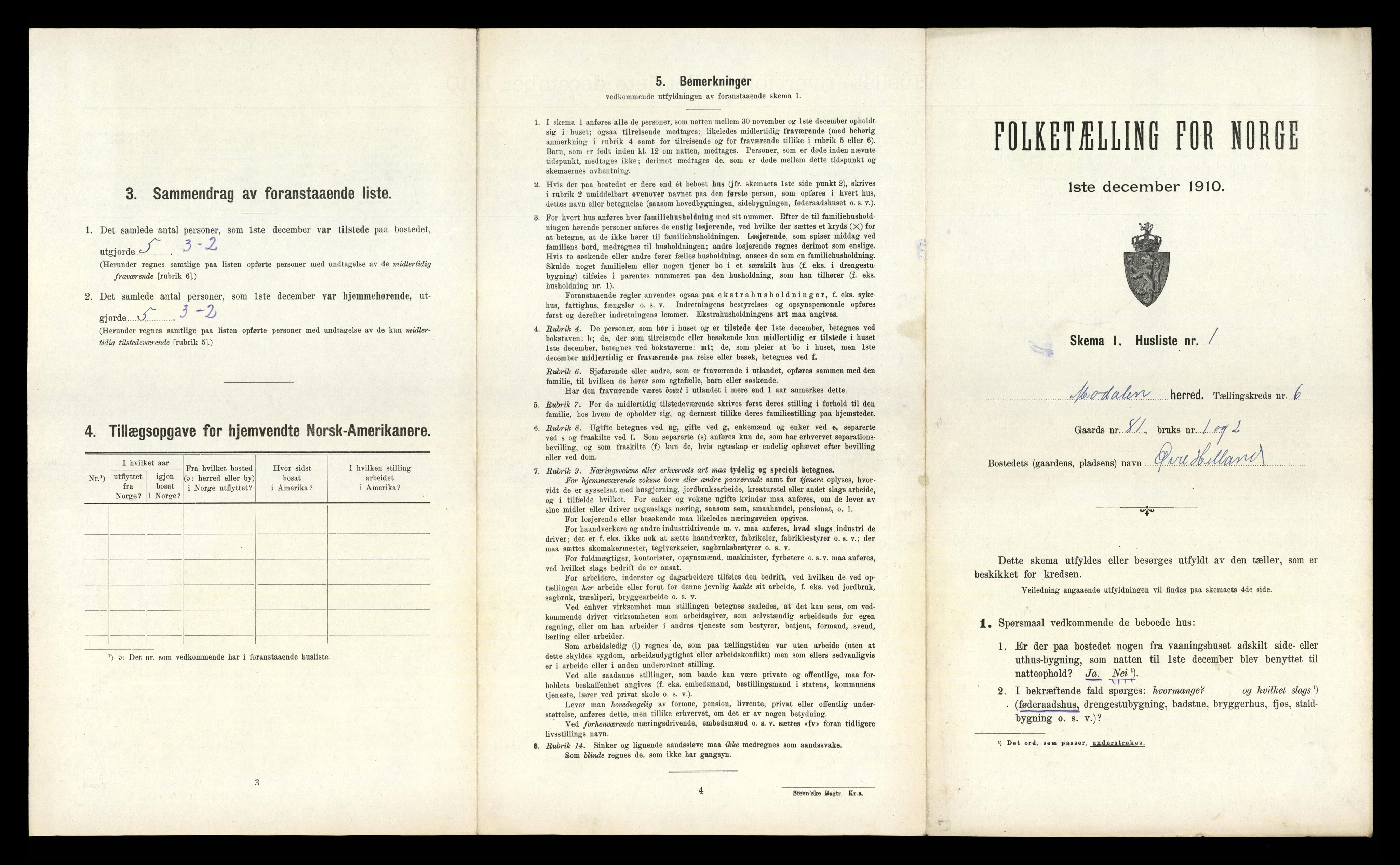 RA, Folketelling 1910 for 1252 Modalen herred, 1910, s. 161