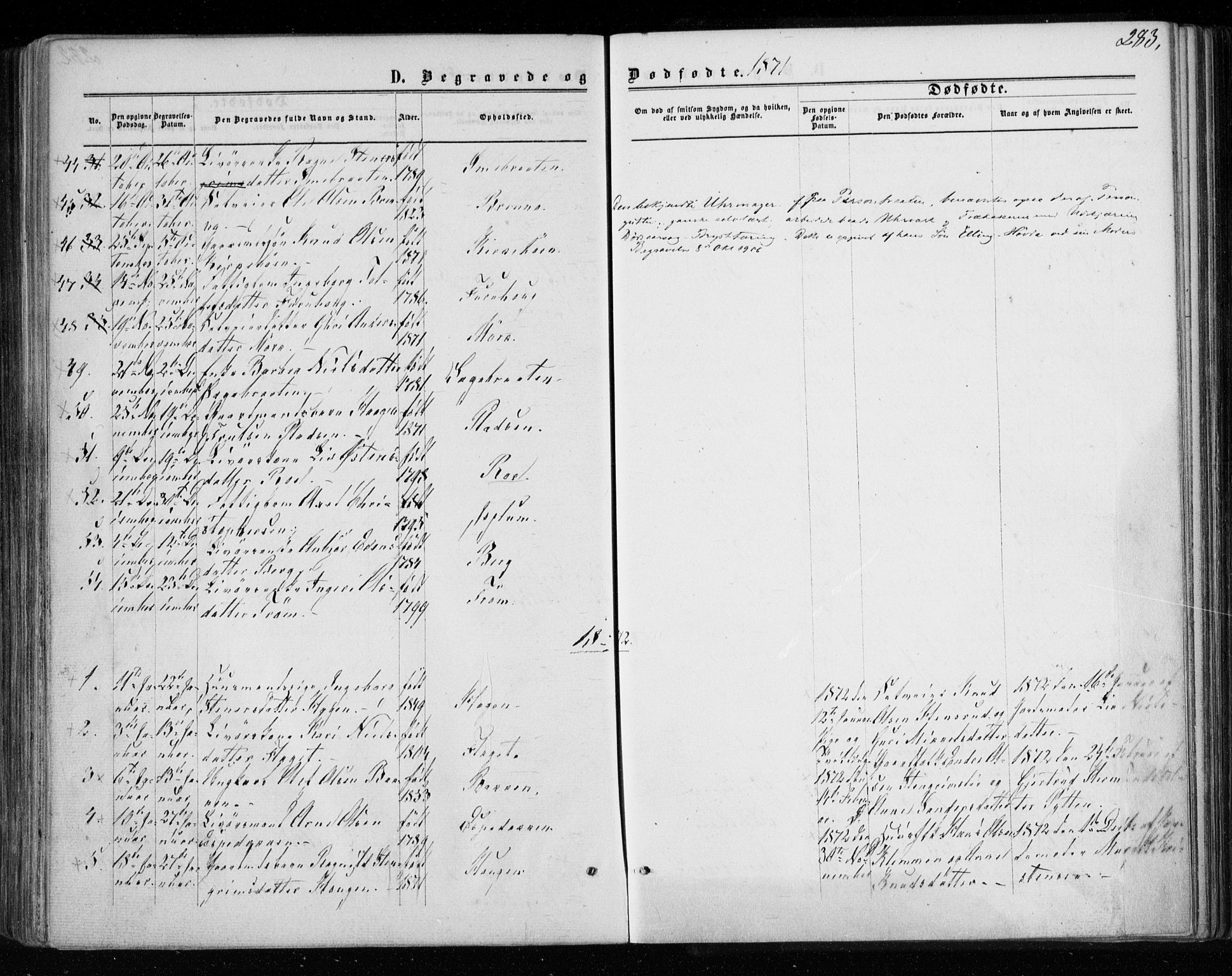Gol kirkebøker, AV/SAKO-A-226/F/Fa/L0003: Ministerialbok nr. I 3, 1863-1875, s. 283