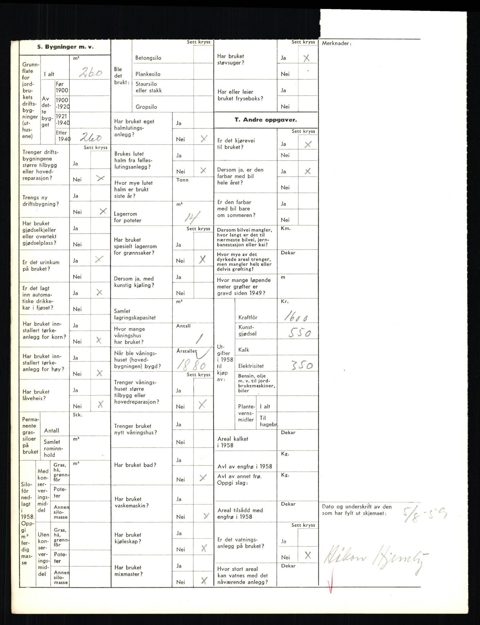 Statistisk sentralbyrå, Næringsøkonomiske emner, Jordbruk, skogbruk, jakt, fiske og fangst, AV/RA-S-2234/G/Gd/L0655: Troms: 1924 Målselv (kl. 4-10), 1959, s. 2102