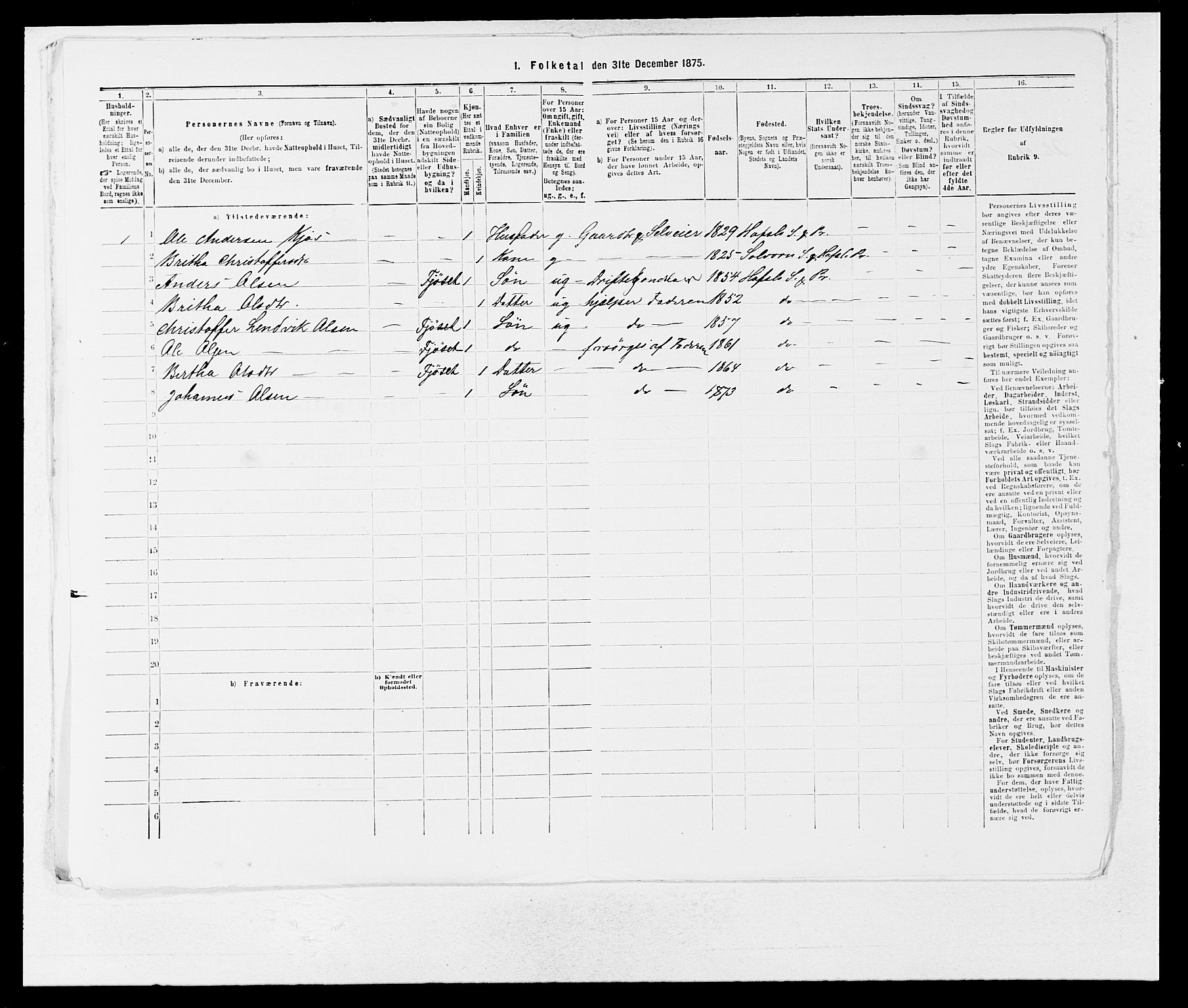 SAB, Folketelling 1875 for 1425P Hafslo prestegjeld, 1875, s. 451