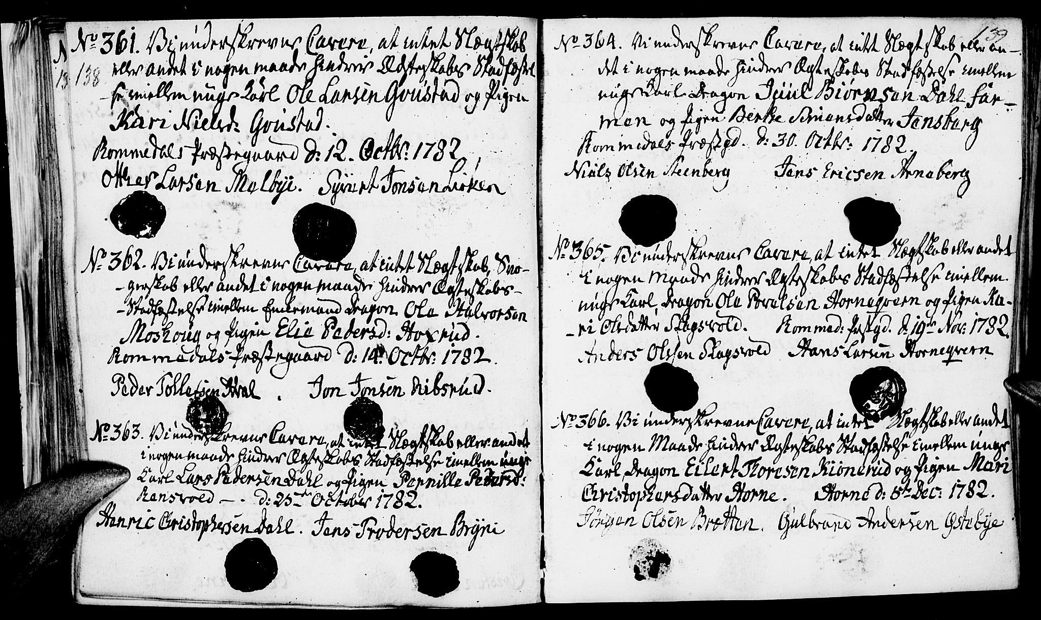 Romedal prestekontor, AV/SAH-PREST-004/I/L0001: Forlovererklæringer nr. 1, 1762-1802, s. 138-139
