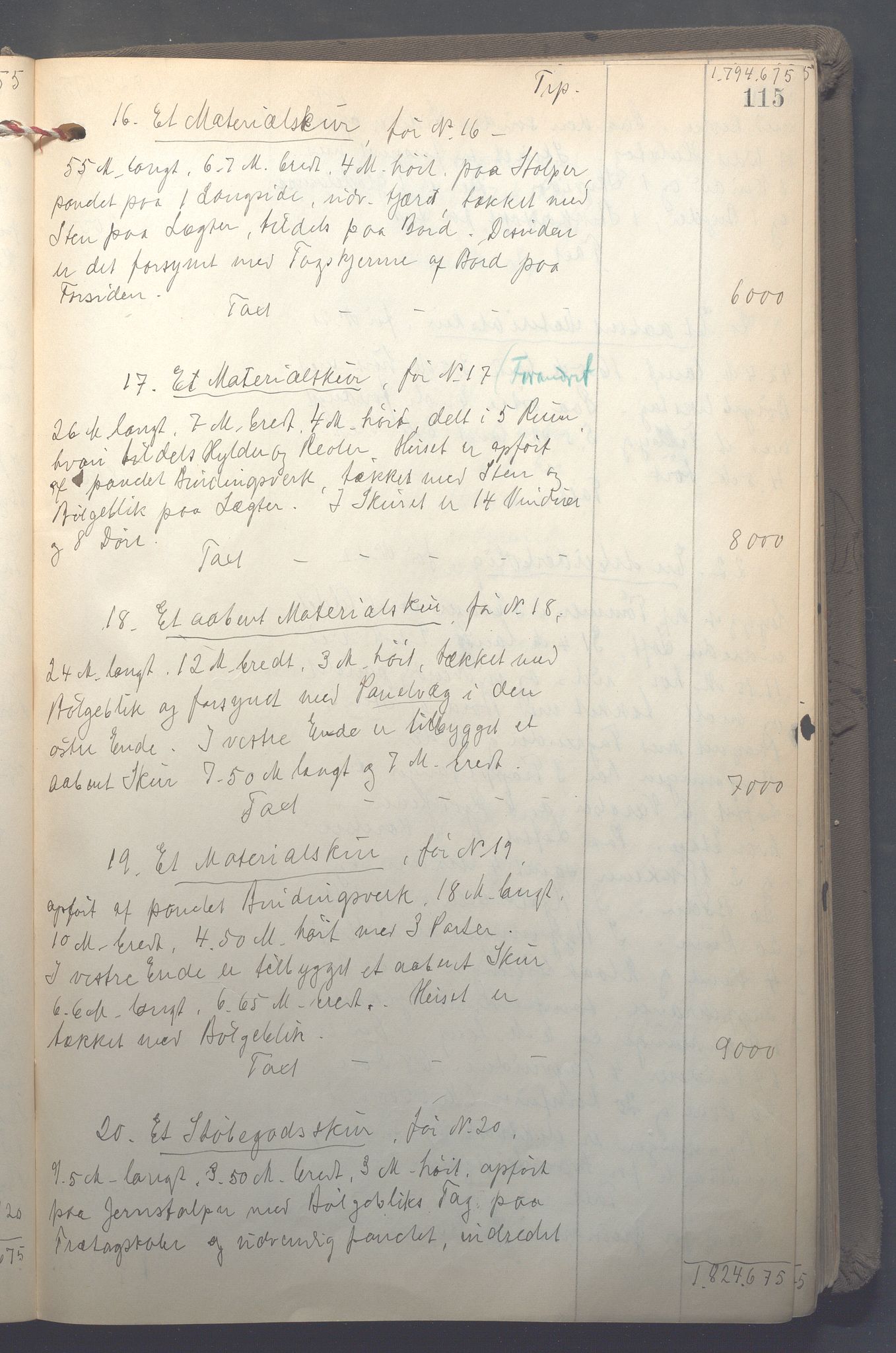 Lensmennene i Aker, OBA/A-10133/F/Fb/L0002: Branntakstprotokoll, 1922-1929, s. 115