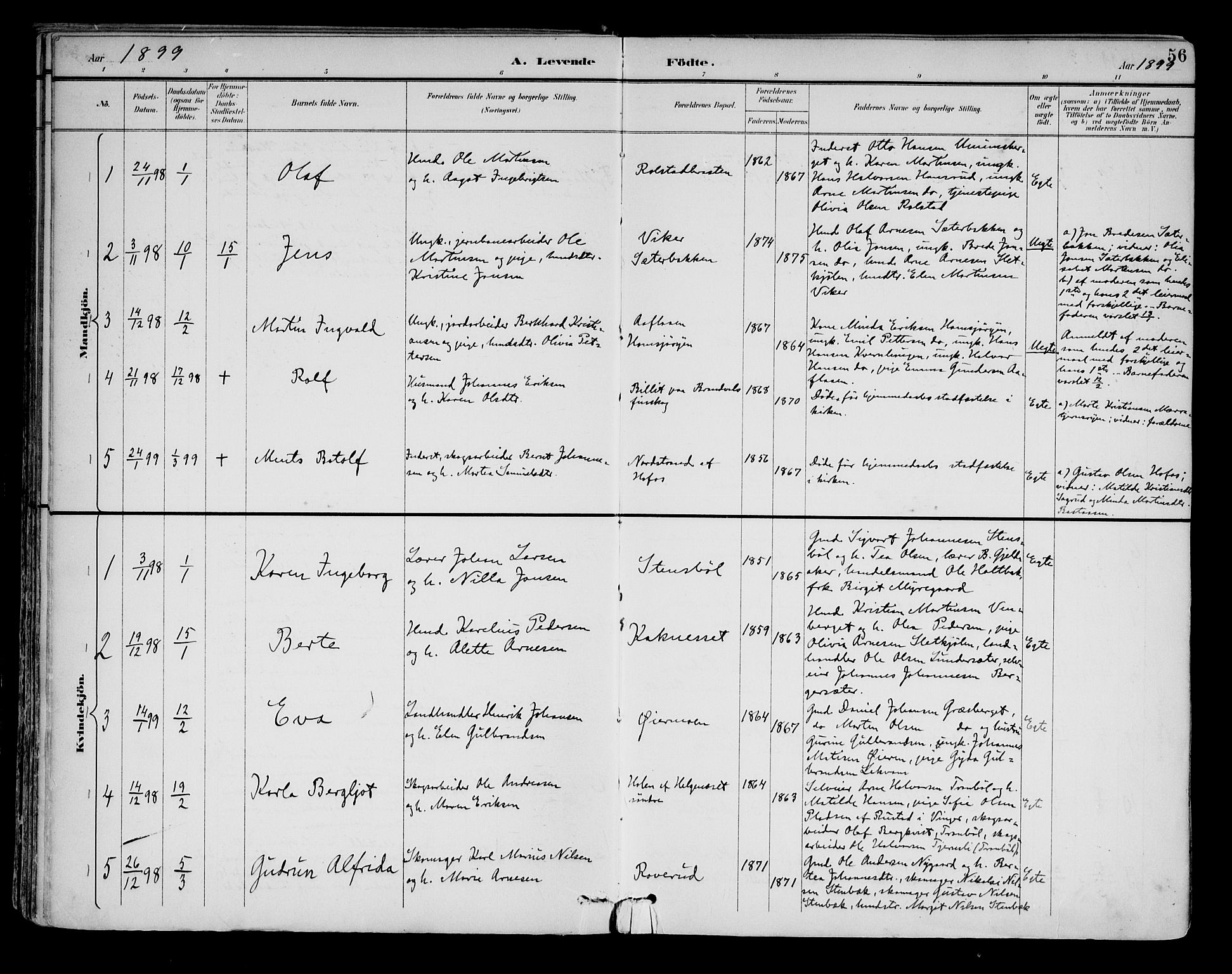 Brandval prestekontor, SAH/PREST-034/H/Ha/Haa/L0003: Ministerialbok nr. 3, 1894-1909, s. 56