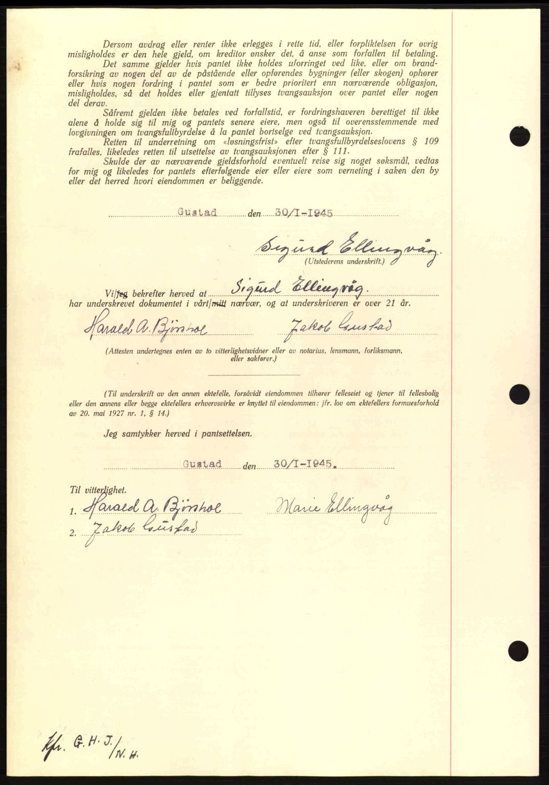 Nordmøre sorenskriveri, AV/SAT-A-4132/1/2/2Ca: Pantebok nr. B92, 1944-1945, Dagboknr: 225/1945