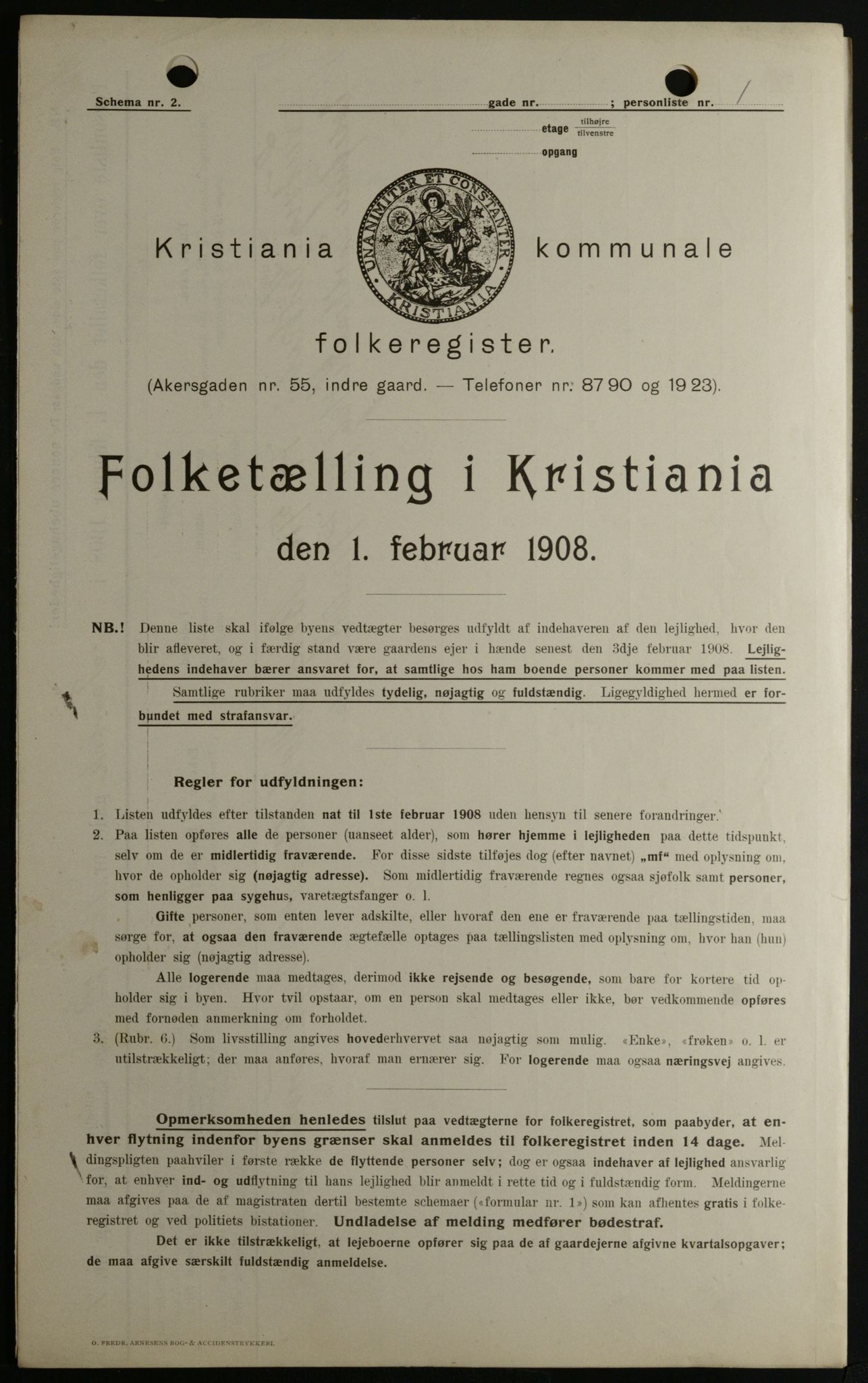 OBA, Kommunal folketelling 1.2.1908 for Kristiania kjøpstad, 1908, s. 103640