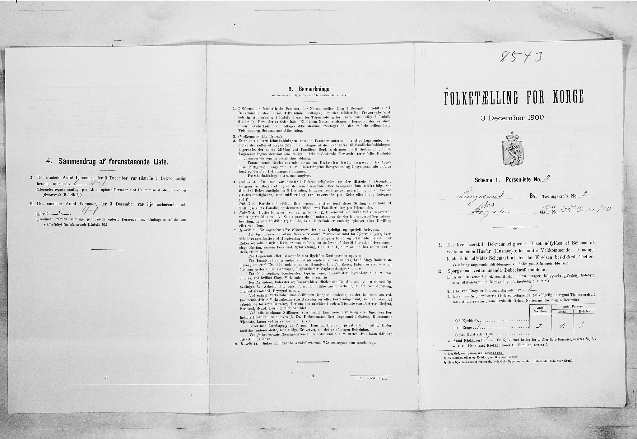 SAKO, Folketelling 1900 for 0802 Langesund ladested, 1900, s. 452