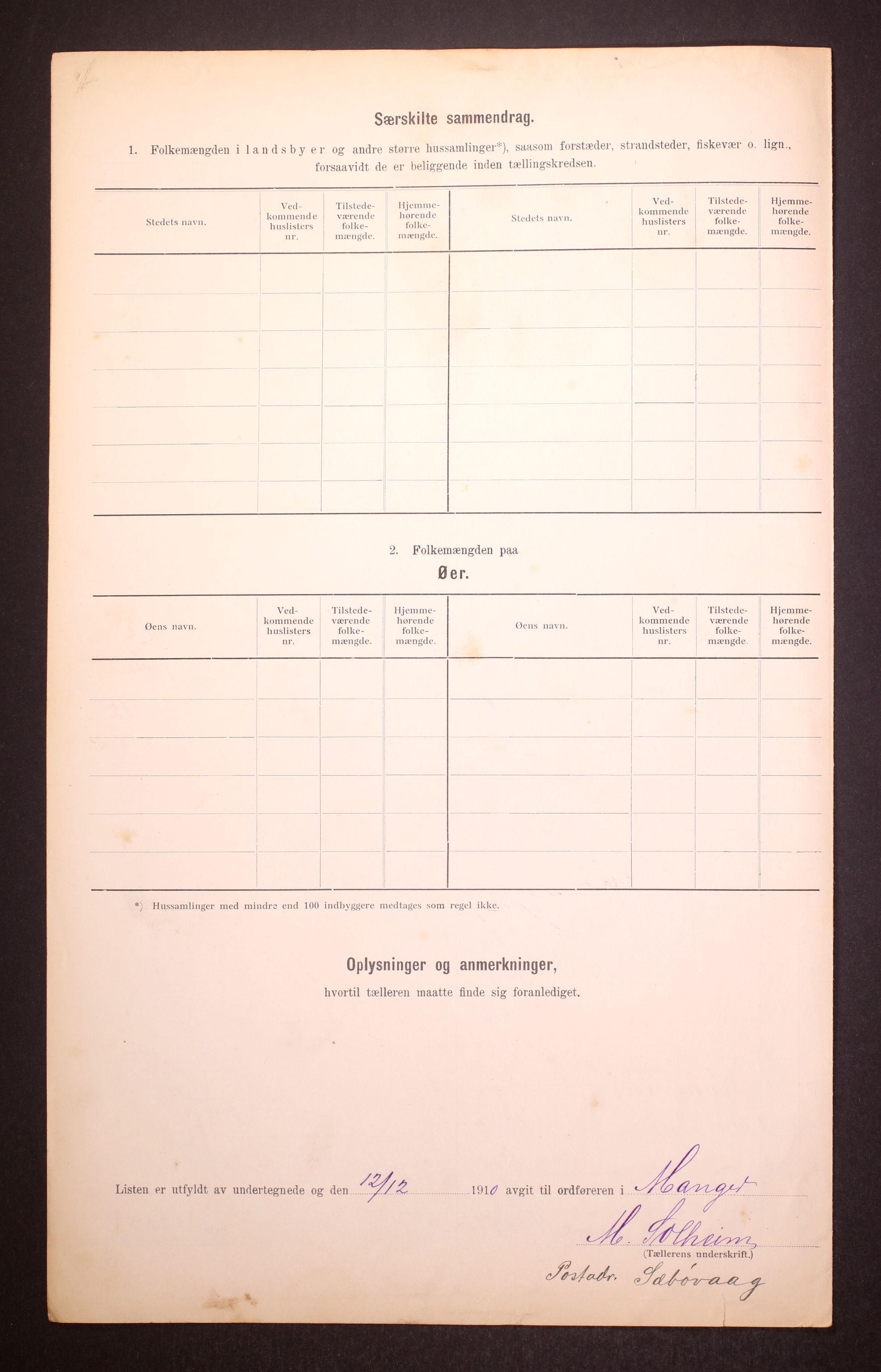 RA, Folketelling 1910 for 1261 Manger herred, 1910, s. 6