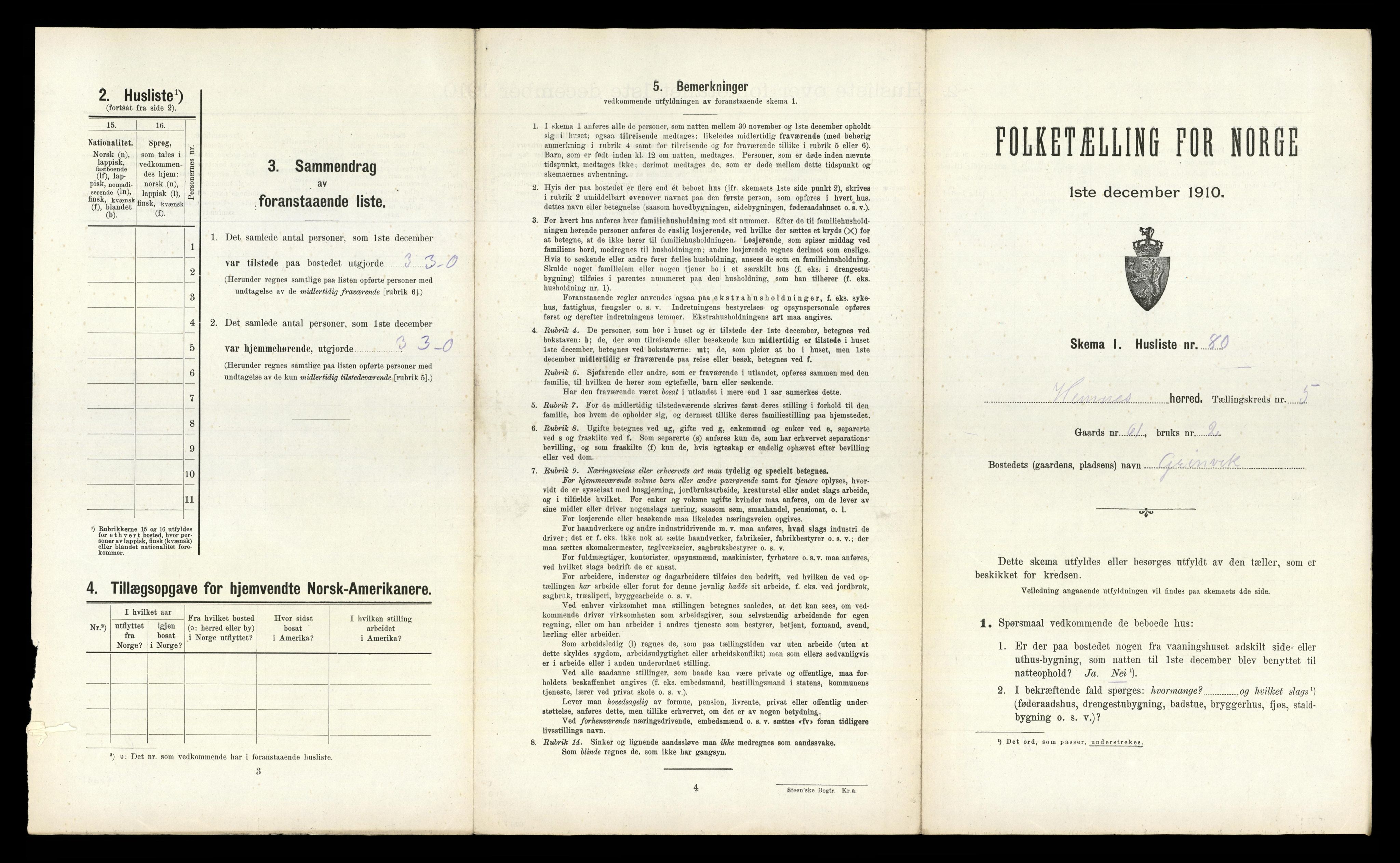 RA, Folketelling 1910 for 1832 Hemnes herred, 1910, s. 1244