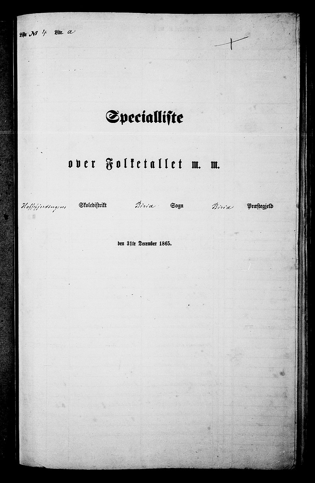 RA, Folketelling 1865 for 0525P Biri prestegjeld, 1865, s. 87