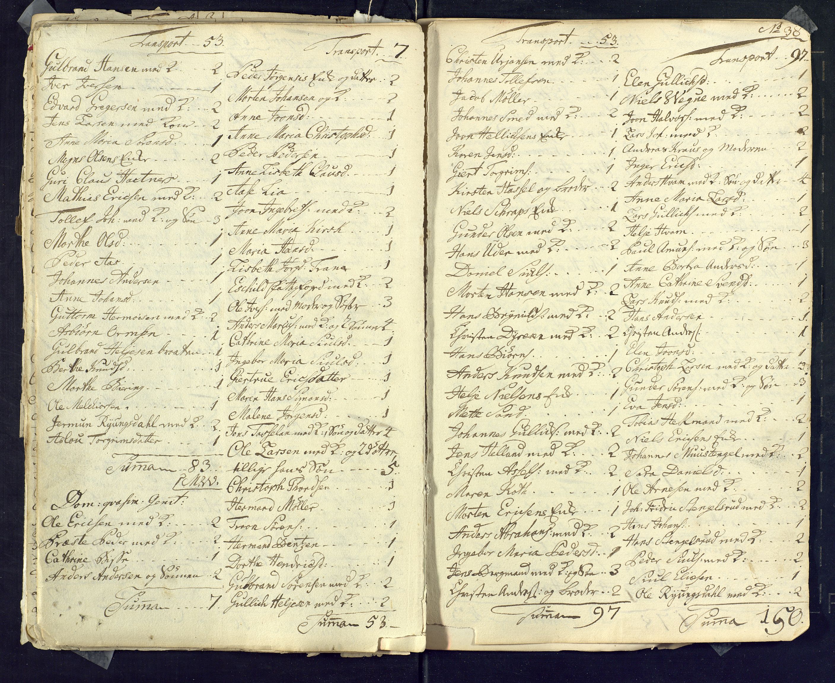 Kongsberg kirkebøker, AV/SAKO-A-22/M/Ma/L0001: Kommunikantprotokoll nr. 1, 1731-1739, s. 38