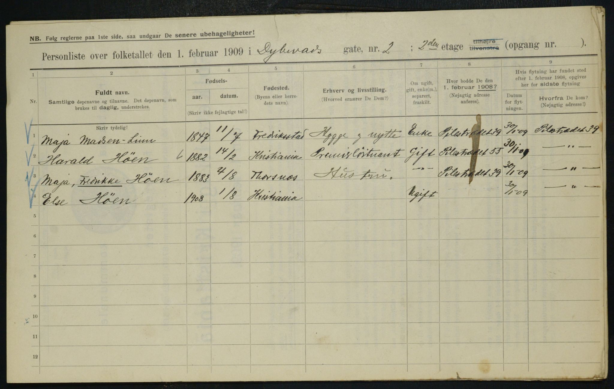 OBA, Kommunal folketelling 1.2.1909 for Kristiania kjøpstad, 1909, s. 15929